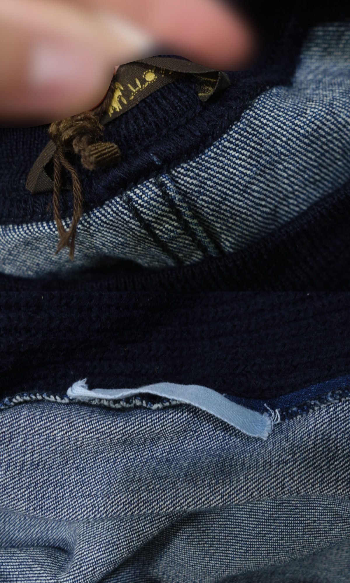 Louis Vuitton Block Knit Front Denim Asymmetric Shoulder Zip Sweatshirt Size M / US 6-8 / IT 42-44 - 11 Thumbnail