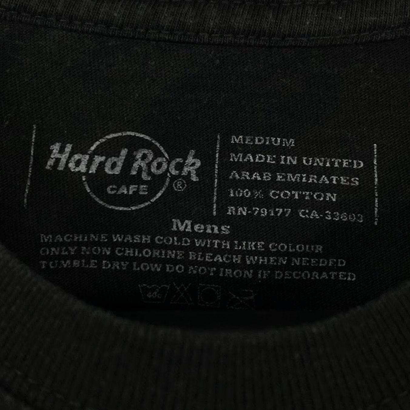 Hard Rock Cafe Hard Rock Cafe Stockhholm Souvenir Spellout Graphic Black T-Shirt Medium Mens Short Sleeve Graphic Print Round Neck Cotton Logo Size US M / EU 48-50 / 2 - 3 Thumbnail