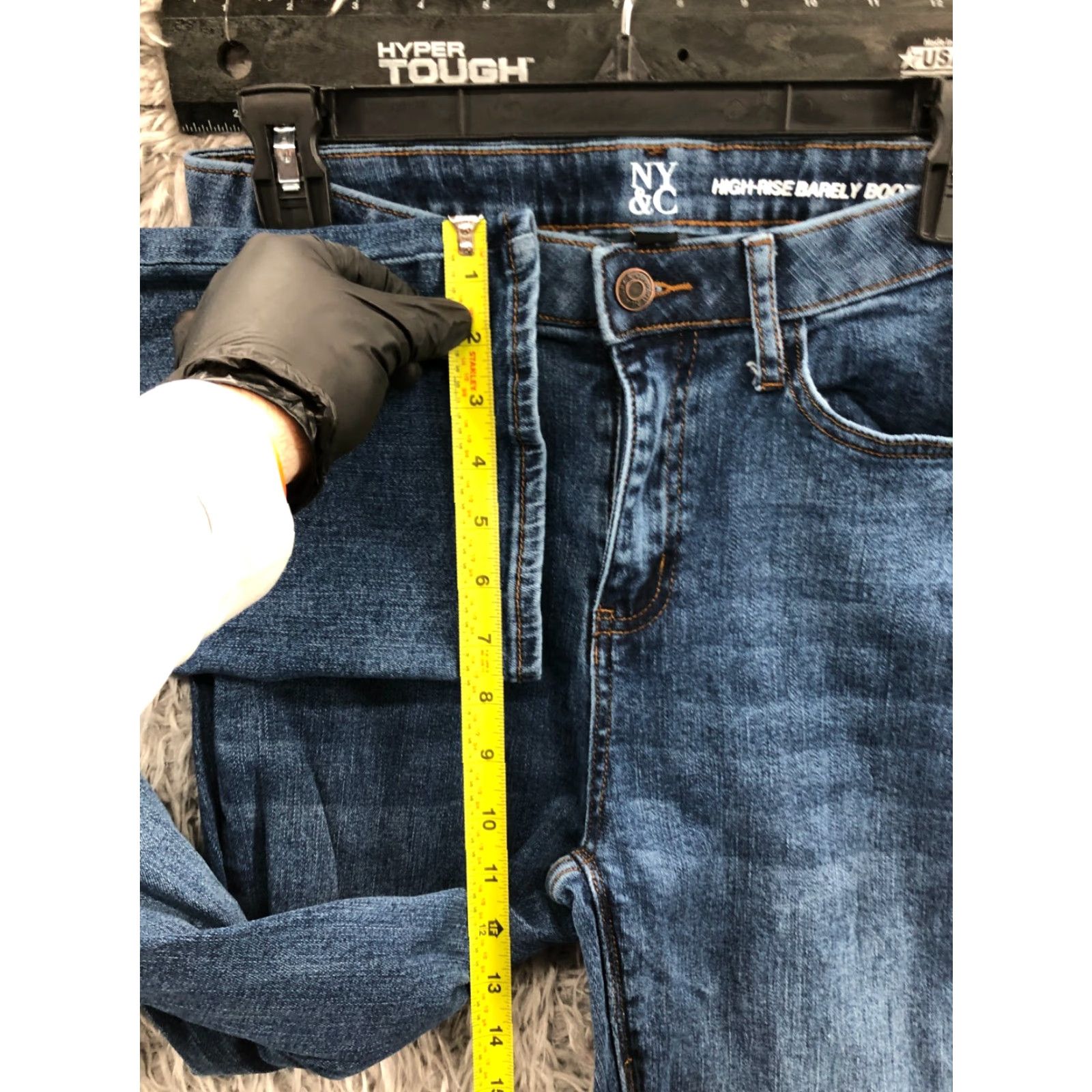 Vintage NY&Co High Rise Barely Boot Jeans Size 6 Womens Medium Wash Blue NY&Co Jeans Bootcut 5-Pocket Denim Cotton Regular Womens Size 28" / US 6 / IT 42 - 4 Thumbnail