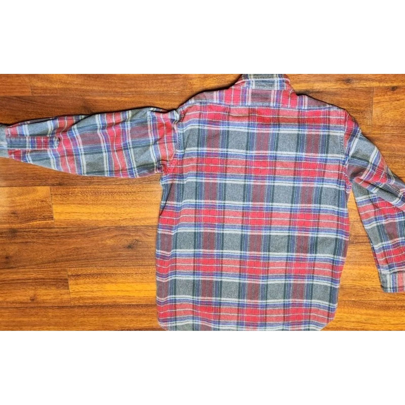 Vintage VINTAGE LL BEAN Chamois Cloth Shirt Mens LT Tall Red Plaid USA MADE Button-Up Flannel Long Sleeve Cotton Size US L / EU 52-54 / 3 - 7 Thumbnail