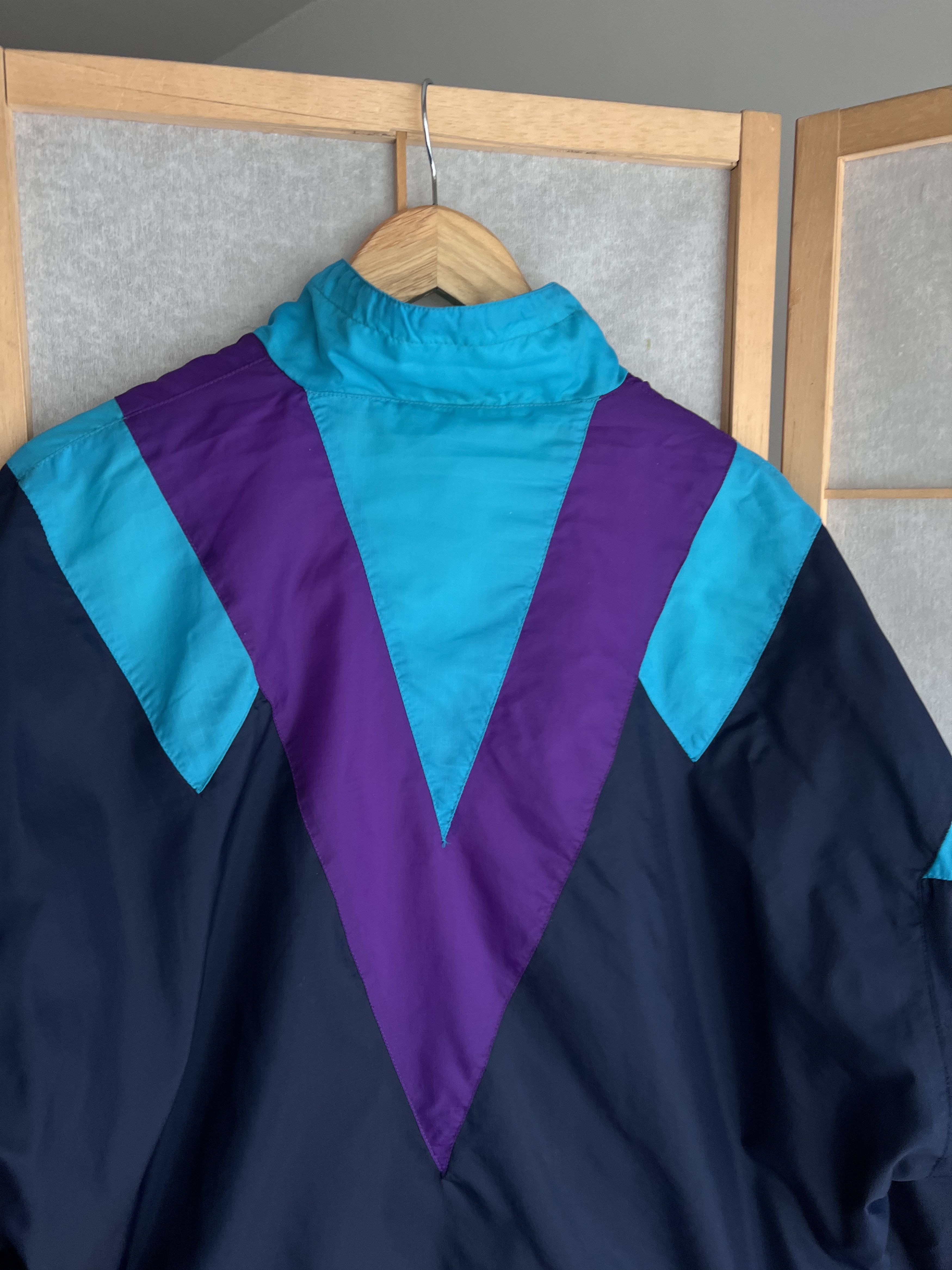 Nike Nike vintage 1990s nylon multicolour track top retro jacket Size US L / EU 52-54 / 3 - 18 Thumbnail