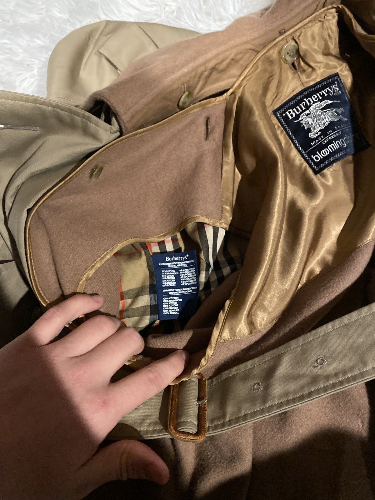Burberry Vintage 90s Burberry Camel Wool Lined Kensington Chelsea Co Size M / US 6-8 / IT 42-44 - 13 Thumbnail