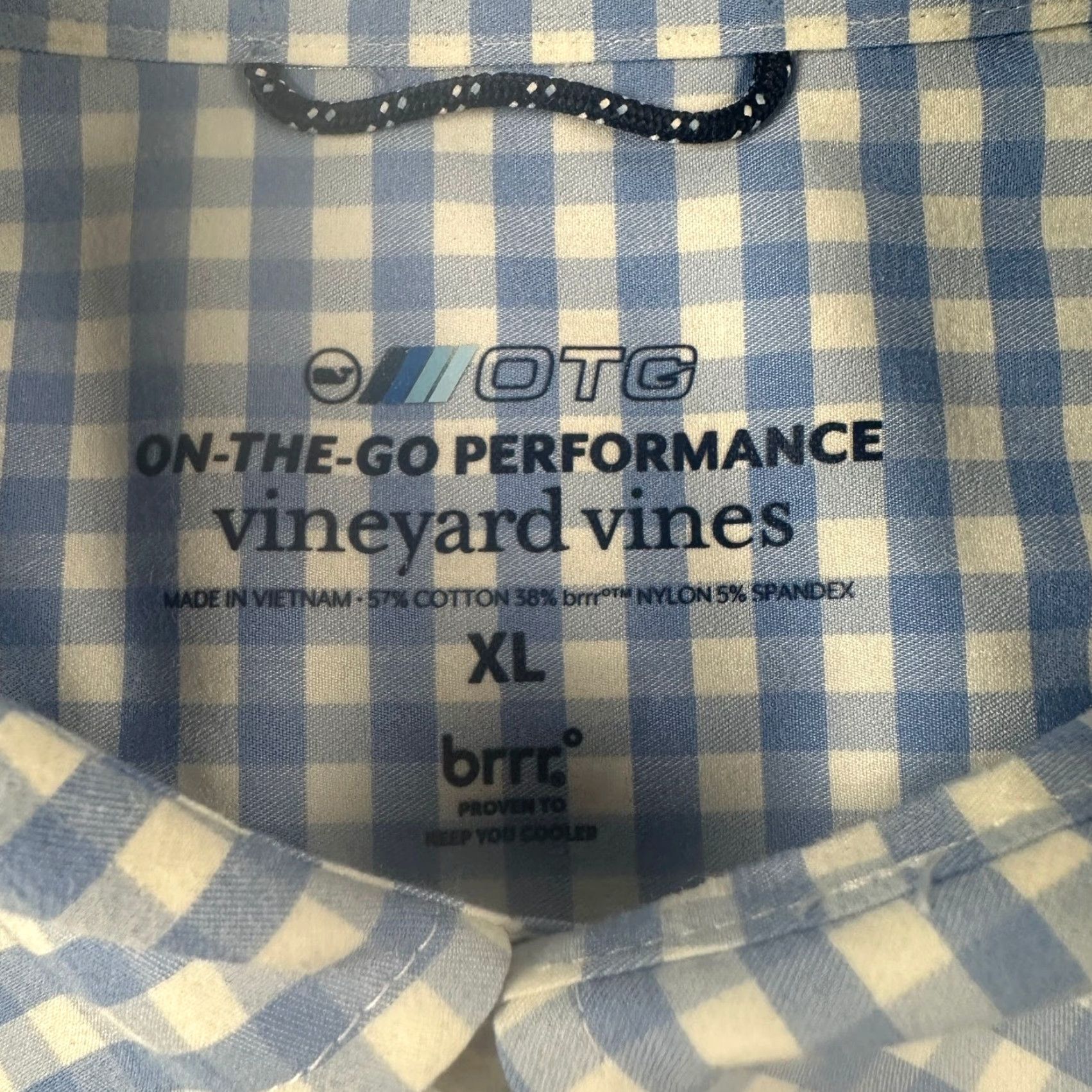 Vineyard Vines VINEYARD VINES Shirt Mens XL Blue White Gingham OTG Performance Button Down Shirt Size US XL / EU 56 / 4 - 3 Thumbnail