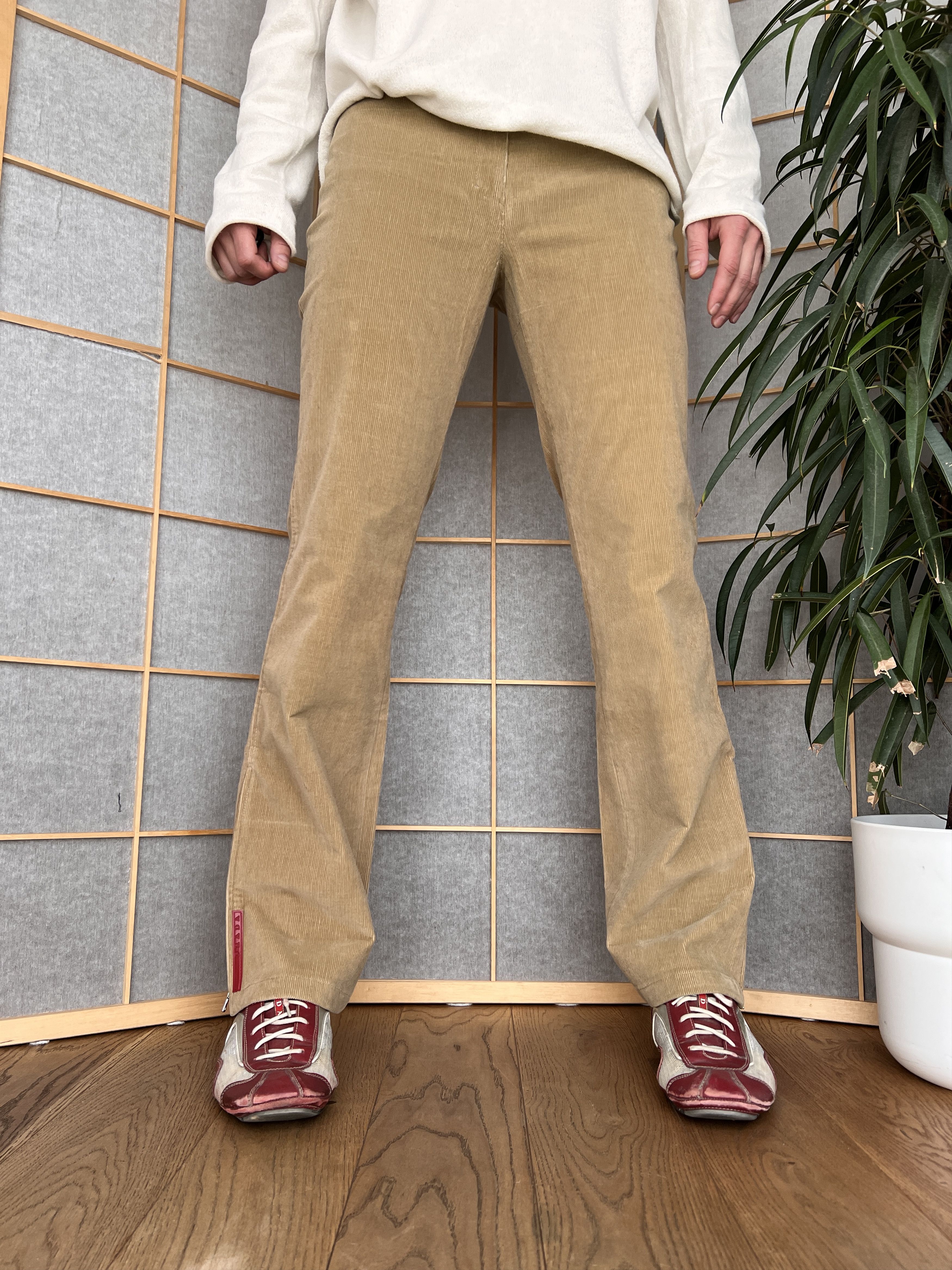 Prada Prada VTG 2000s corduroy bootcut flared pants luxury red tab Size US 31 - 3 Thumbnail