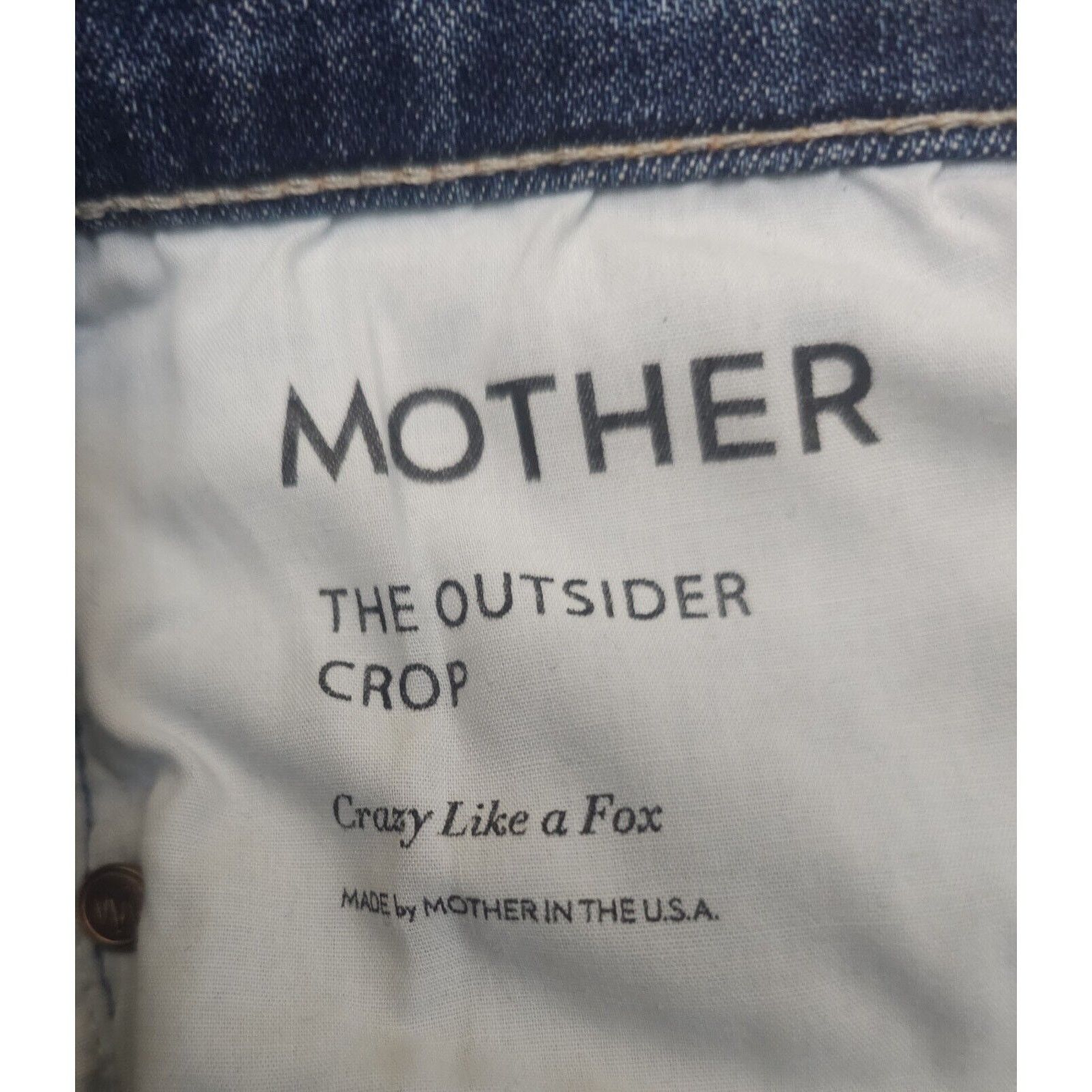 MOTHER Mother the Outsider Crop Jeans Crazy Like a Fox Wash Size 29 Size 29" - 10 Thumbnail