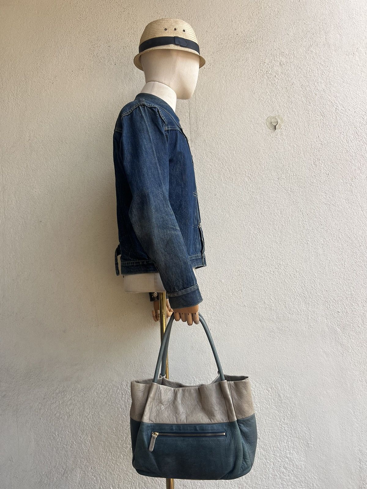 Leather Cledran Japan Faded Patina Leather Mini tote Bag Size ONE SIZE - 4 Thumbnail
