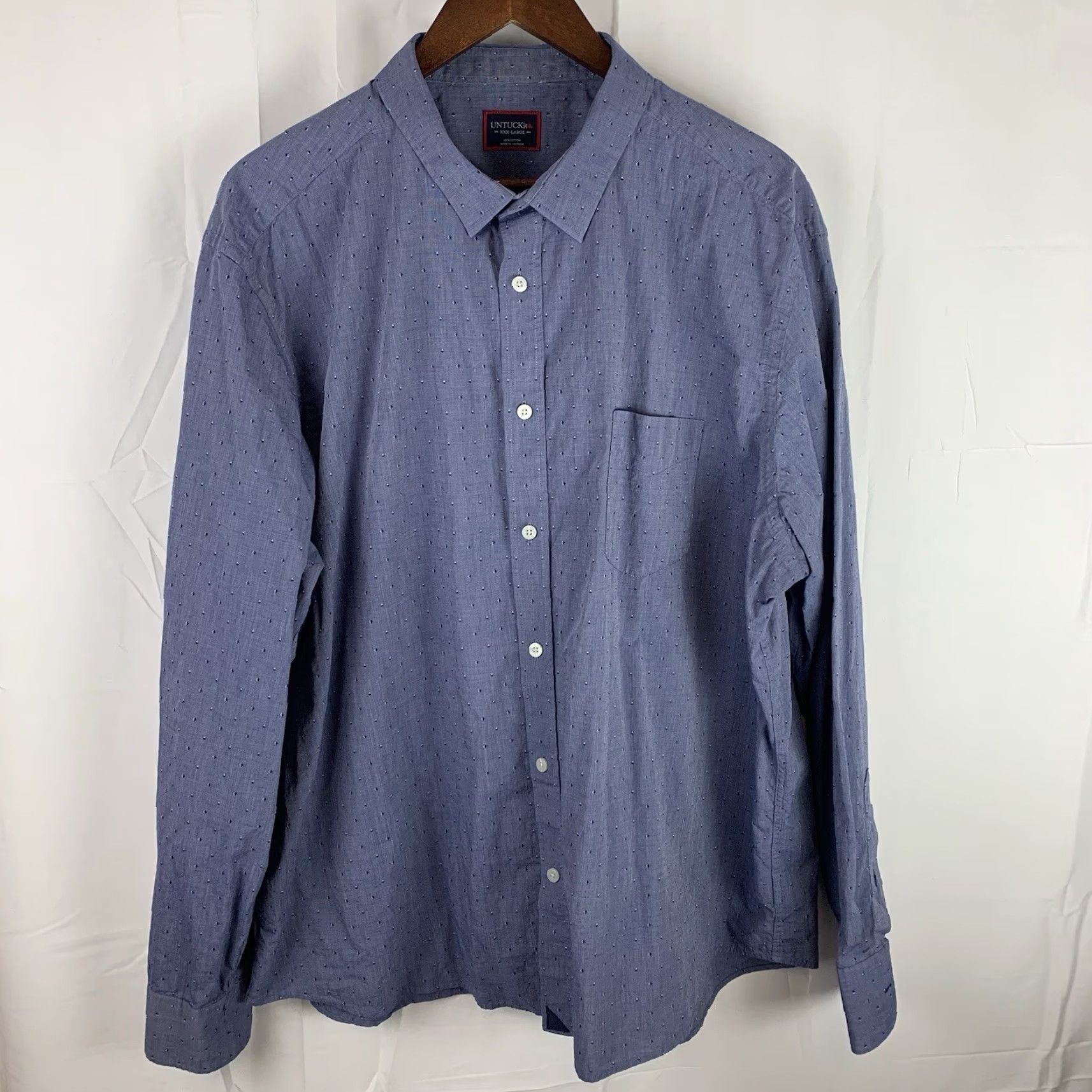 UNTUCKit UNTUCKit Shirt Mens XXXL Blue Geometric Long Sleeve Button Up Casual Adult Size US XXL / EU 58 / 5 - 2 Thumbnail