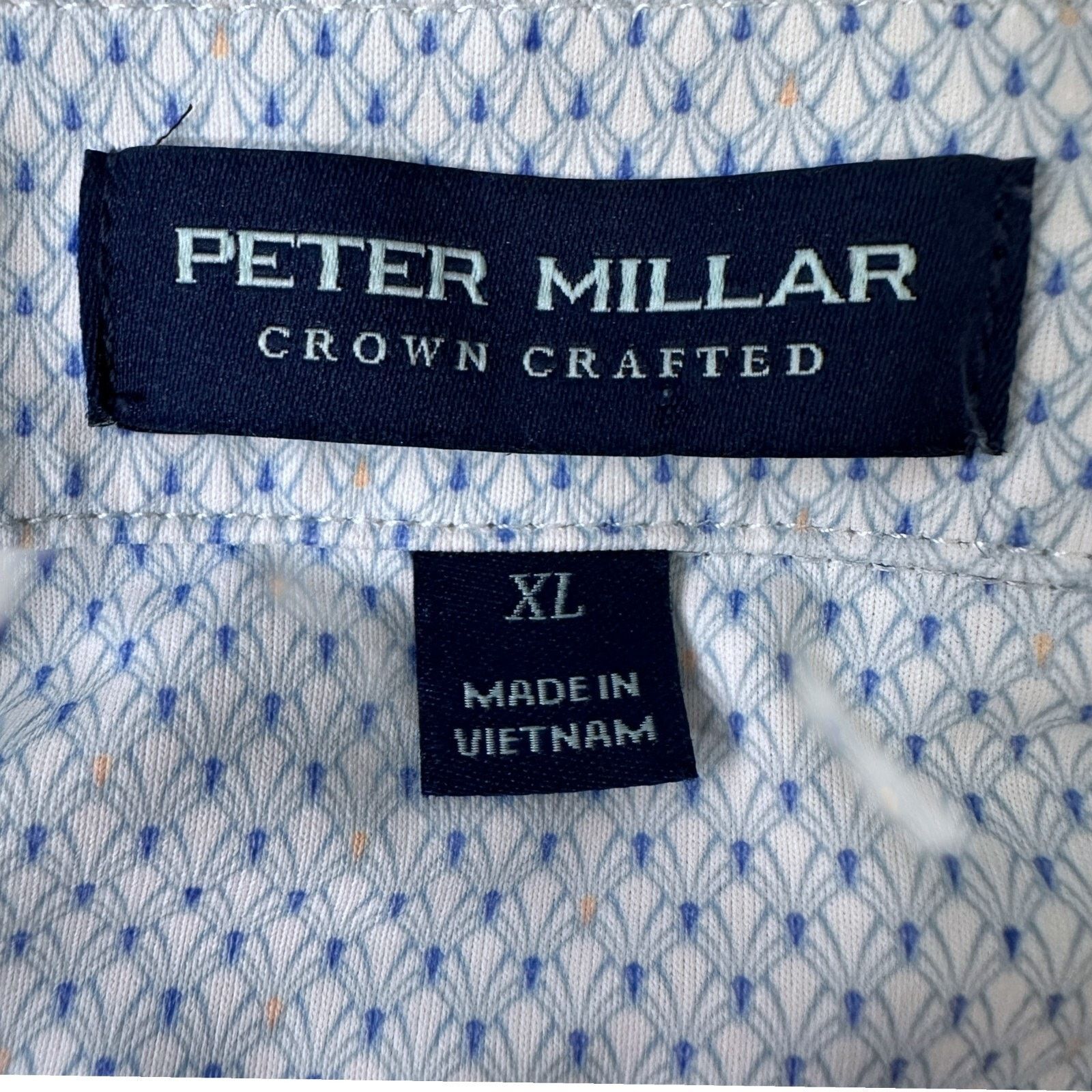 Peter Millar Peter Millar Crown Crafted Polo Shirt Mens XL Blue White AOP Size US XL / EU 56 / 4 - 6 Thumbnail