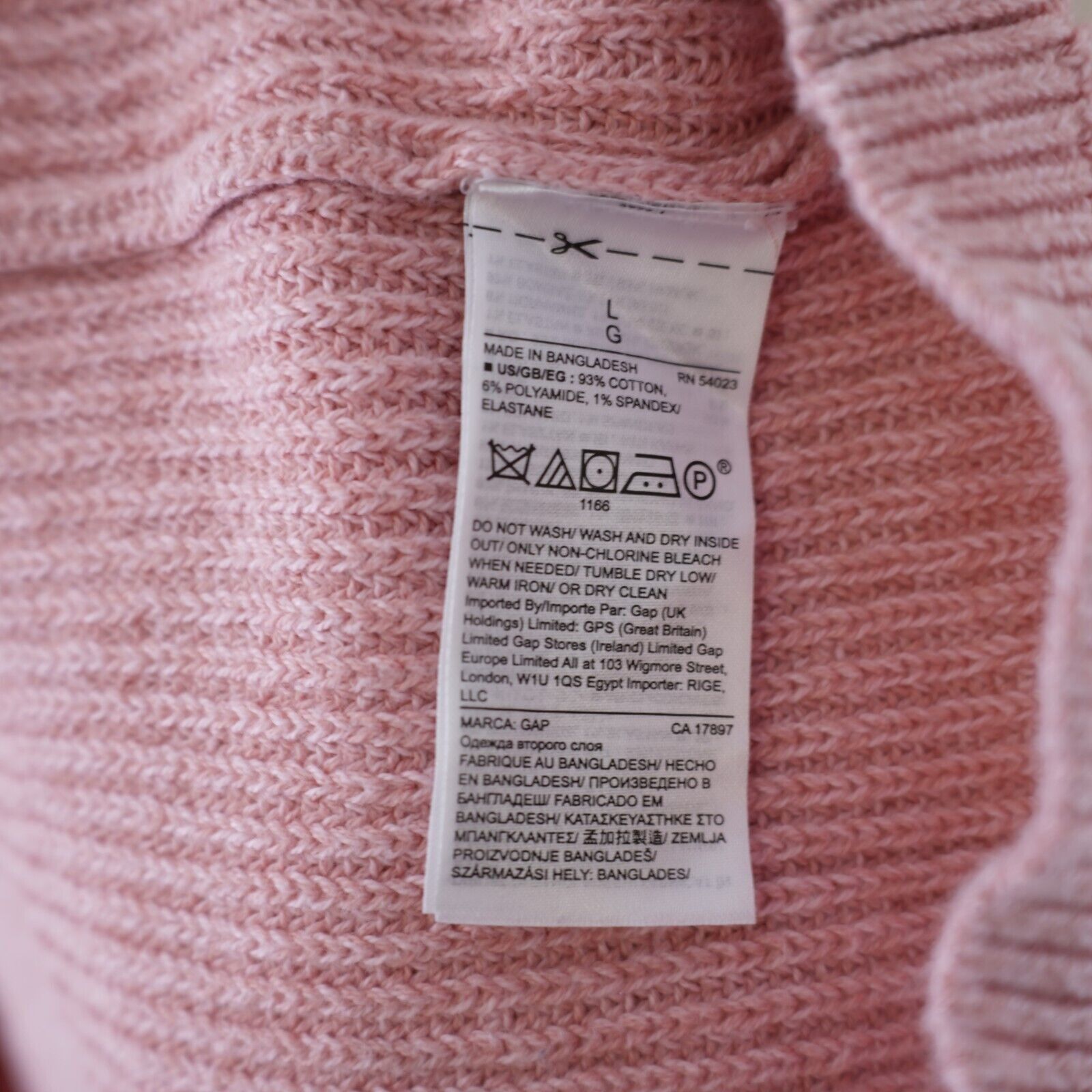 Gap Gap Pink Ribbed Cotton V-Neck Sweater Vest Large Size L / US 10 / IT 46 - 8 Thumbnail