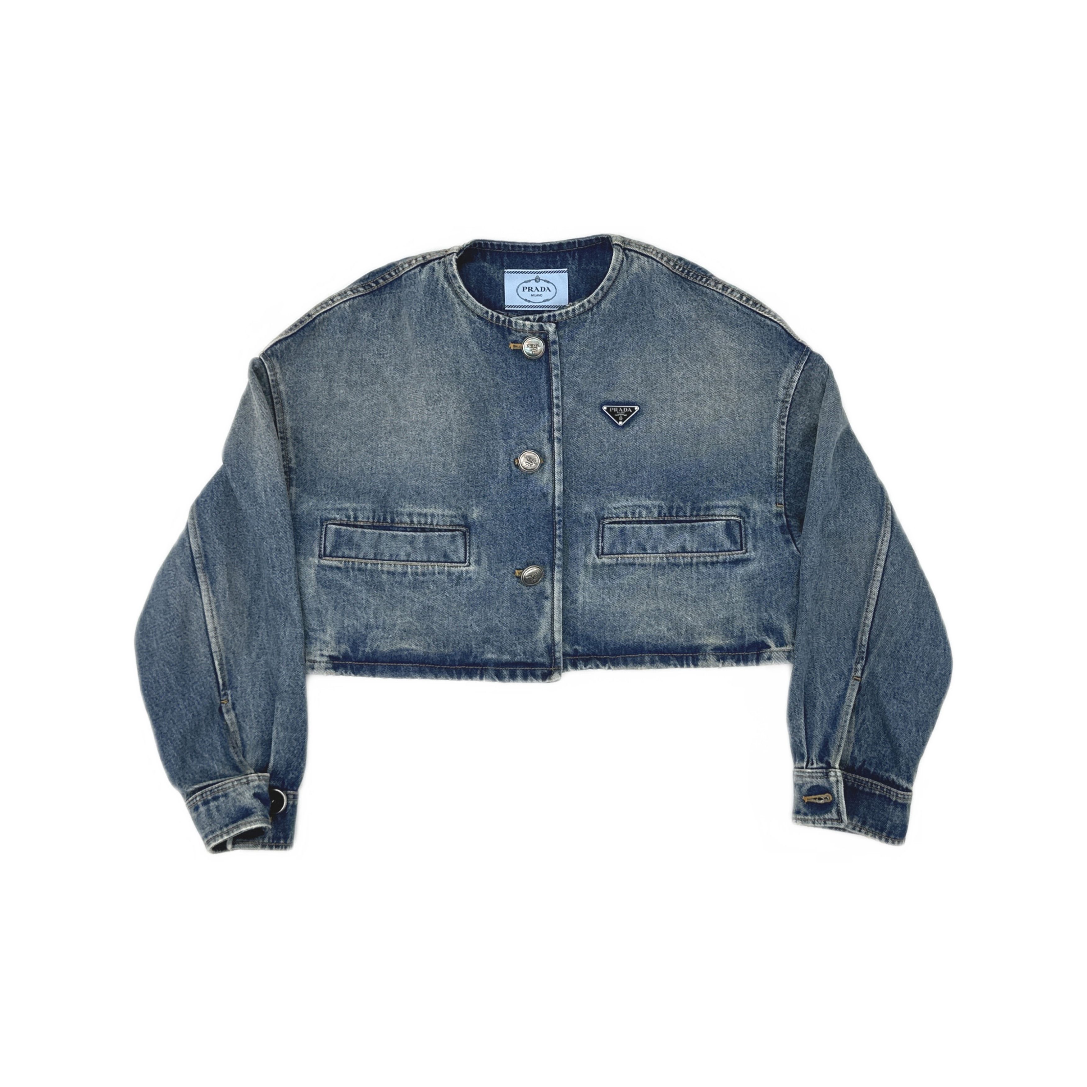 Prada Prada Triangle Logo Denim Jacket Size 36 Size XS / US 0-2 / IT 36-38 - 1 Thumbnail