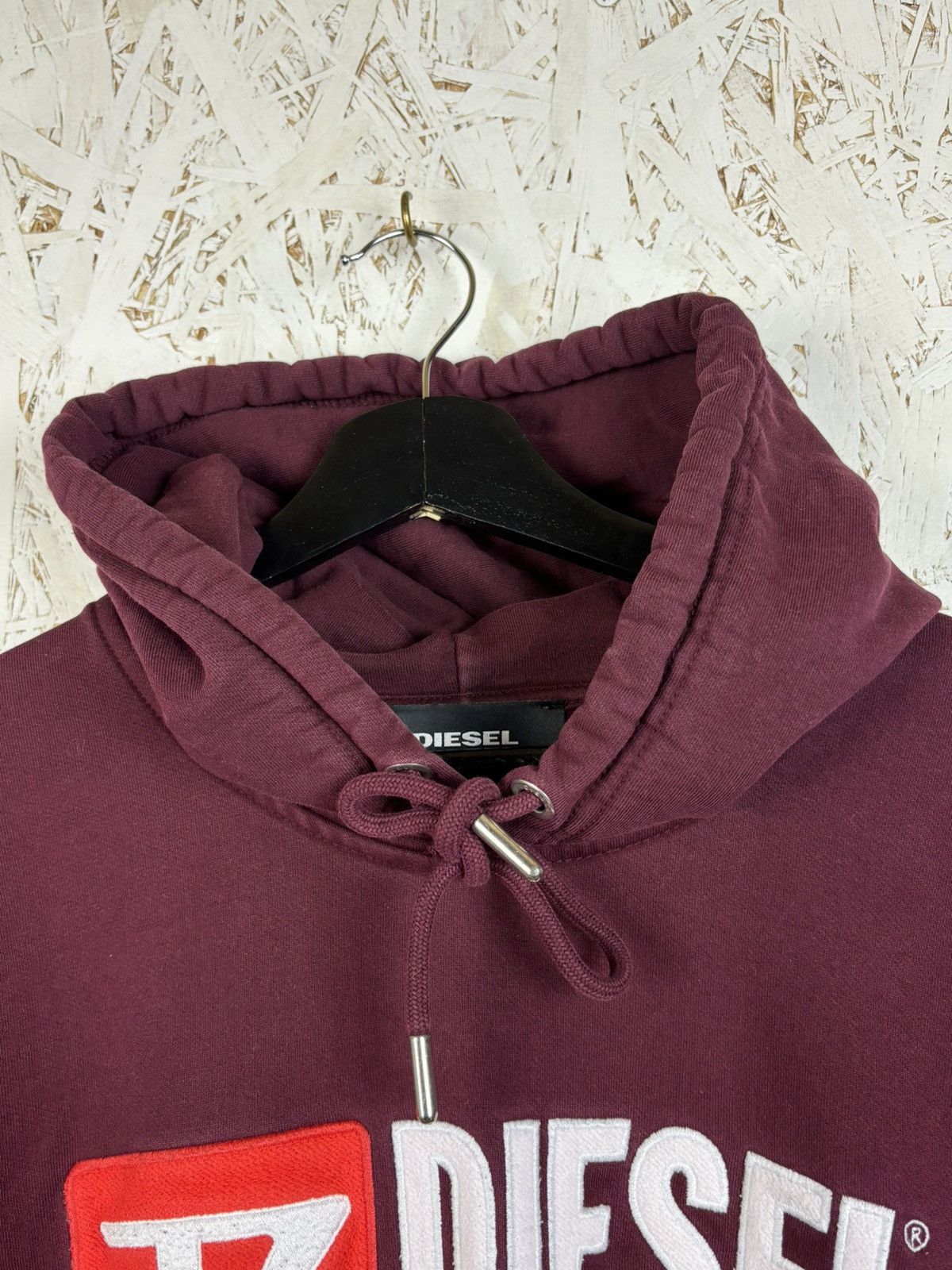 Diesel Diesel Denim Division Big Logo Burgundy Hoodie Size L Size US L / EU 52-54 / 3 - 3 Thumbnail
