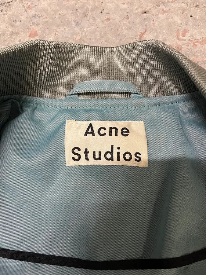 Acne Studios × Vintage Acne Studios Nylon Pale Green Bomber Jacket Size US S / EU 44-46 / 1 - 9 Thumbnail