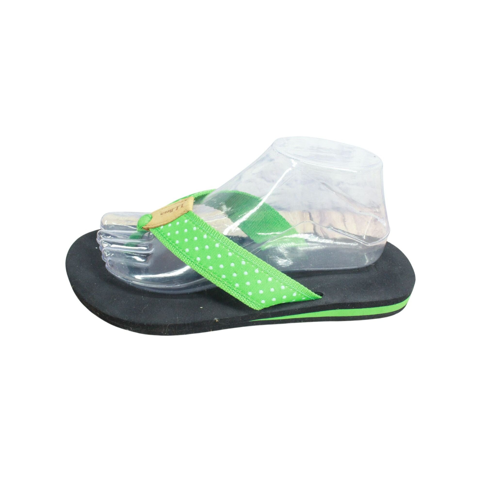 L.L. Bean LL Bean Green Polka Dot Nylon Thong Flip Flops Women's 9 M Size US 9 / IT 39 - 1 Thumbnail