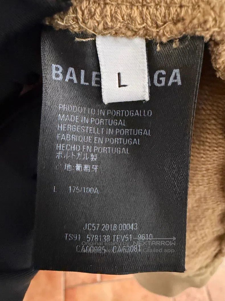 Balenciaga Balenciaga Khaki Wheat Pattern Hooded Sweatshirt Size US L / EU 52-54 / 3 - 3 Thumbnail