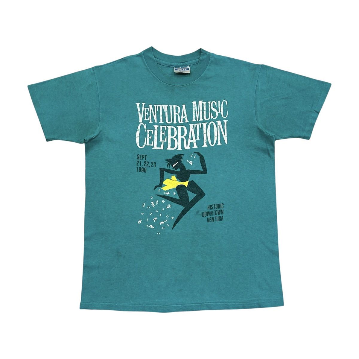 Hanes Vintage 90s Hanes Ventura Music Celebration 1990 Tshirt Size US S / EU 44-46 / 1 - 1 Thumbnail