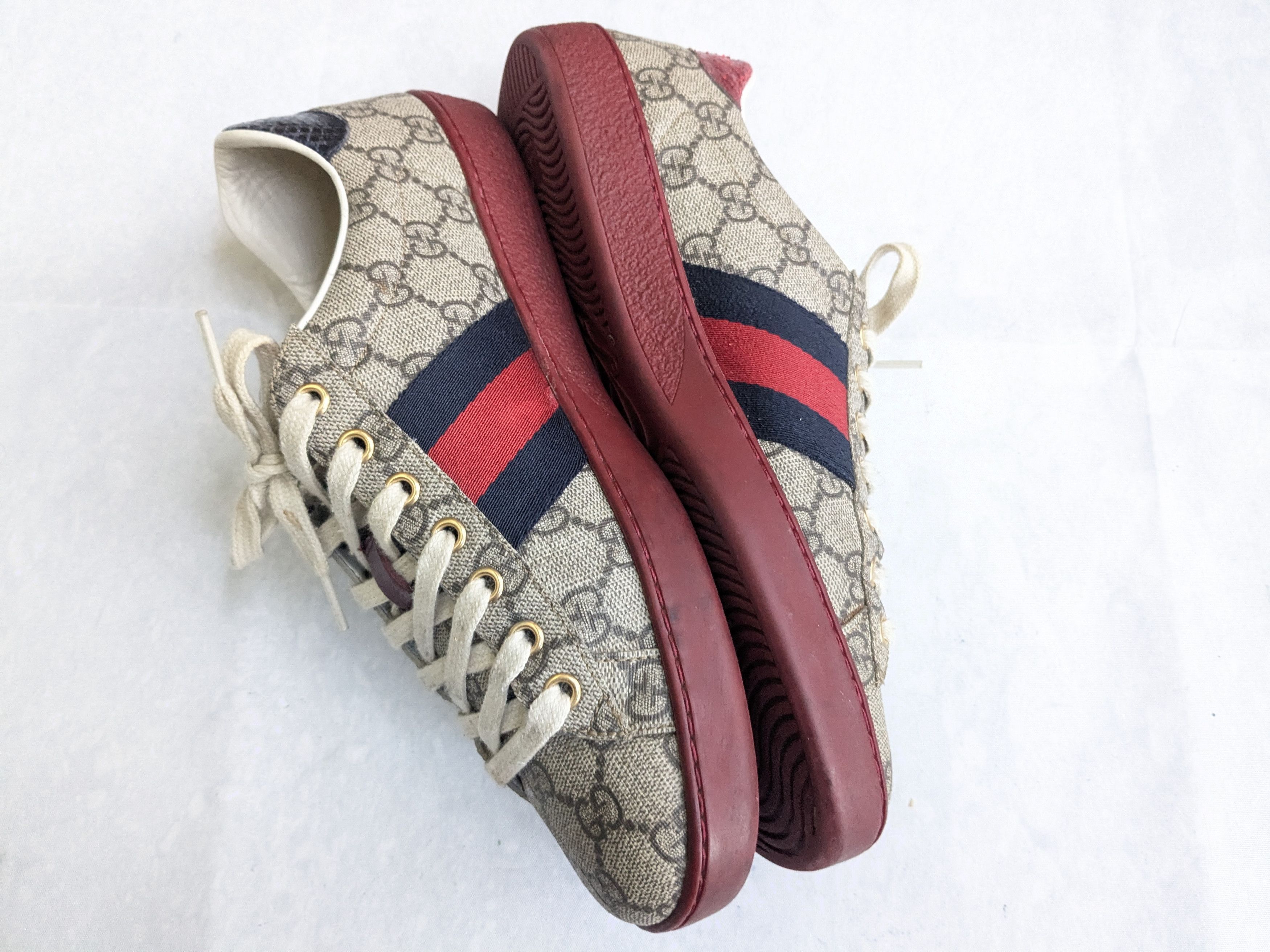 Gucci Gucci Ace Supreme Sneakers Red Monogram GG Logo 7 Size US 7 / EU 40 - 9 Thumbnail