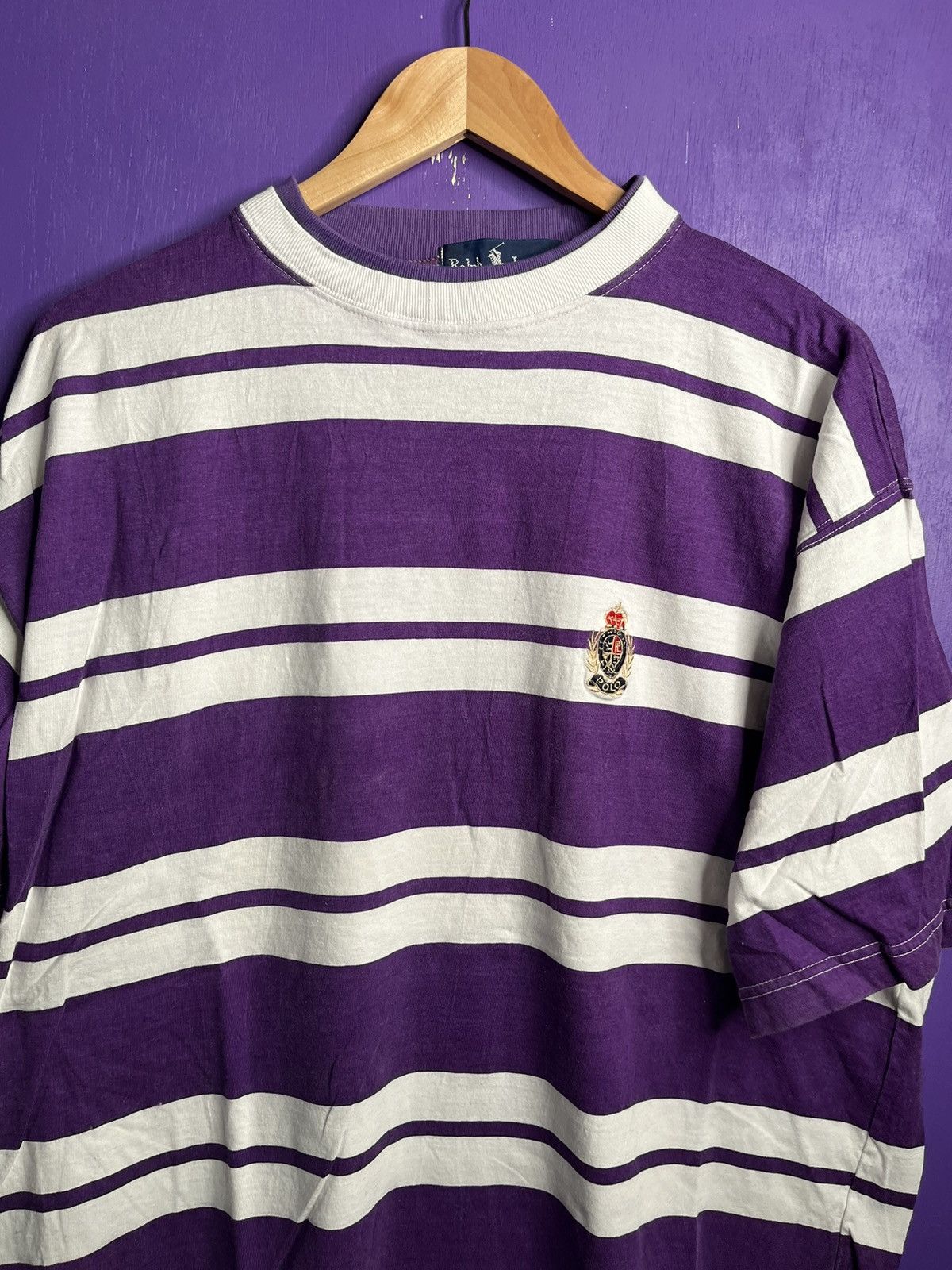 Polo Ralph Lauren × Vintage Vintage 90s Polo Ralph Lauren striped tee Size US XL / EU 56 / 4 - 3 Thumbnail