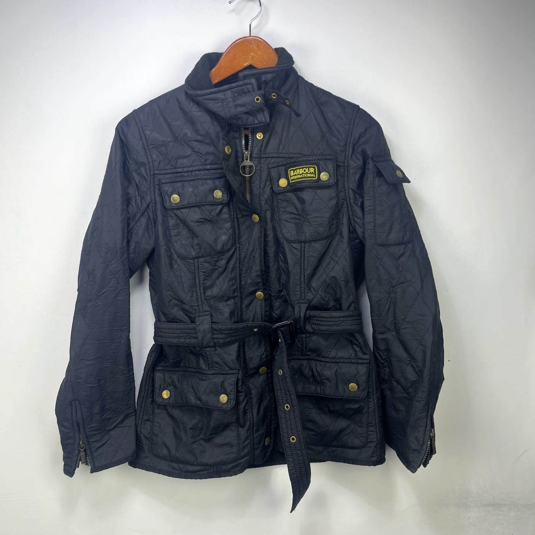 Barbour VINTAGE Barbour International Polar Kilt Jacket Womens US 6 Jacket Quilted Black Barbour 6 Womens Size M / US 6-8 / IT 42-44 - 2 Thumbnail