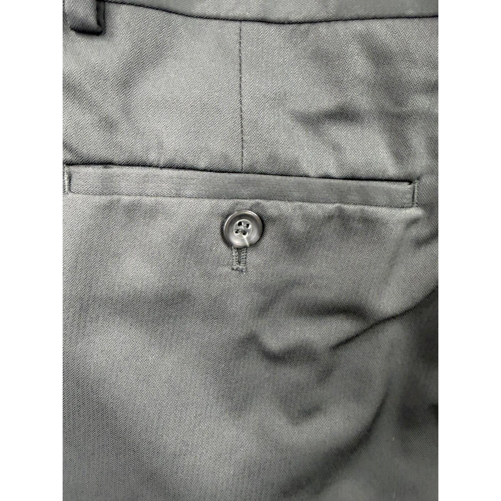 Liz Claiborne Claiborne Dress Pants Mens Gray Herringbone Flat Front 30x32 Size US 30 / EU 46 - 6 Thumbnail