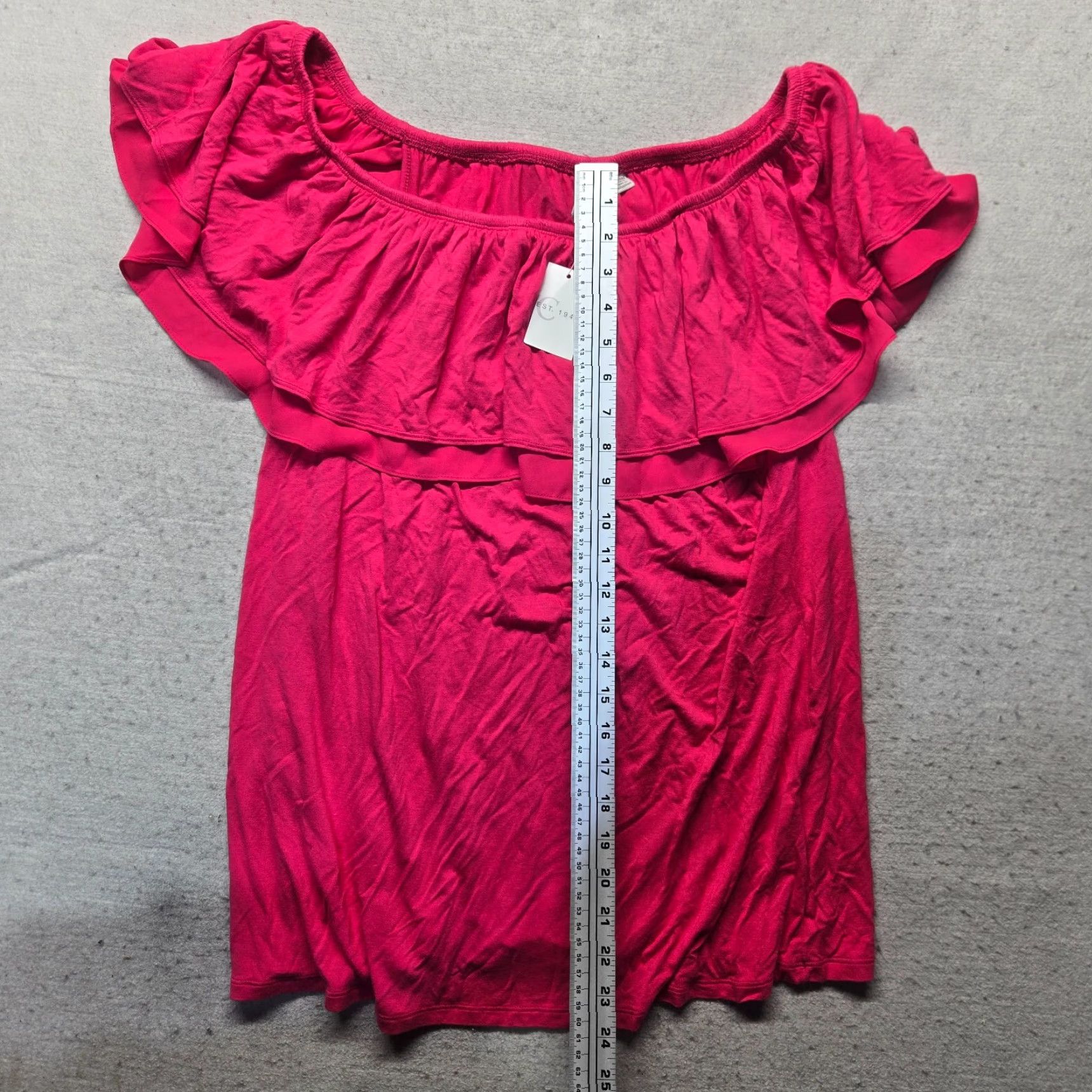 Pinko EST. 1946 Women's Shirt Pink Off The Shoulder 18/20 Plus Flutter Sleeve Paisley Blouse Tunic Regular Adult Women Size 3XL / US 20-22 - 6 Thumbnail