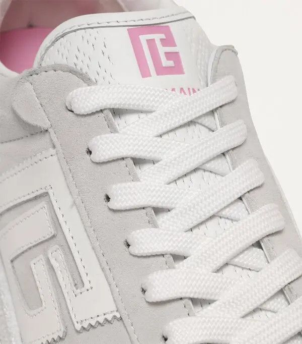 Balmain o1s1wg111225 Leather Logo Sneakers in White Size US 7 / IT 37 - 4 Thumbnail