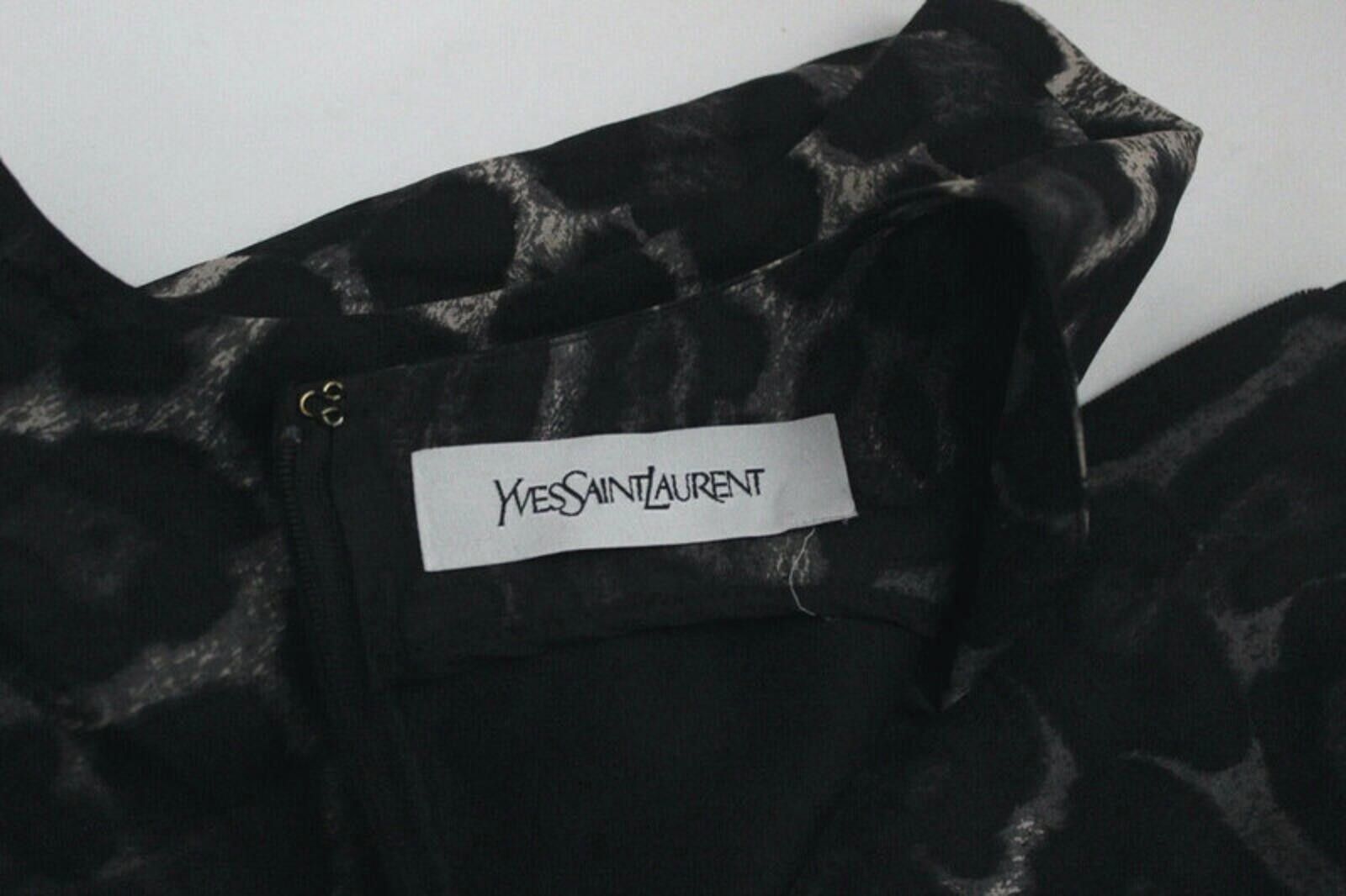 Yves Saint Laurent Yves Saint Laurent YSL 2012 Grey Black Dress F40 UK12 Size M / US 6-8 / IT 42-44 - 4 Thumbnail