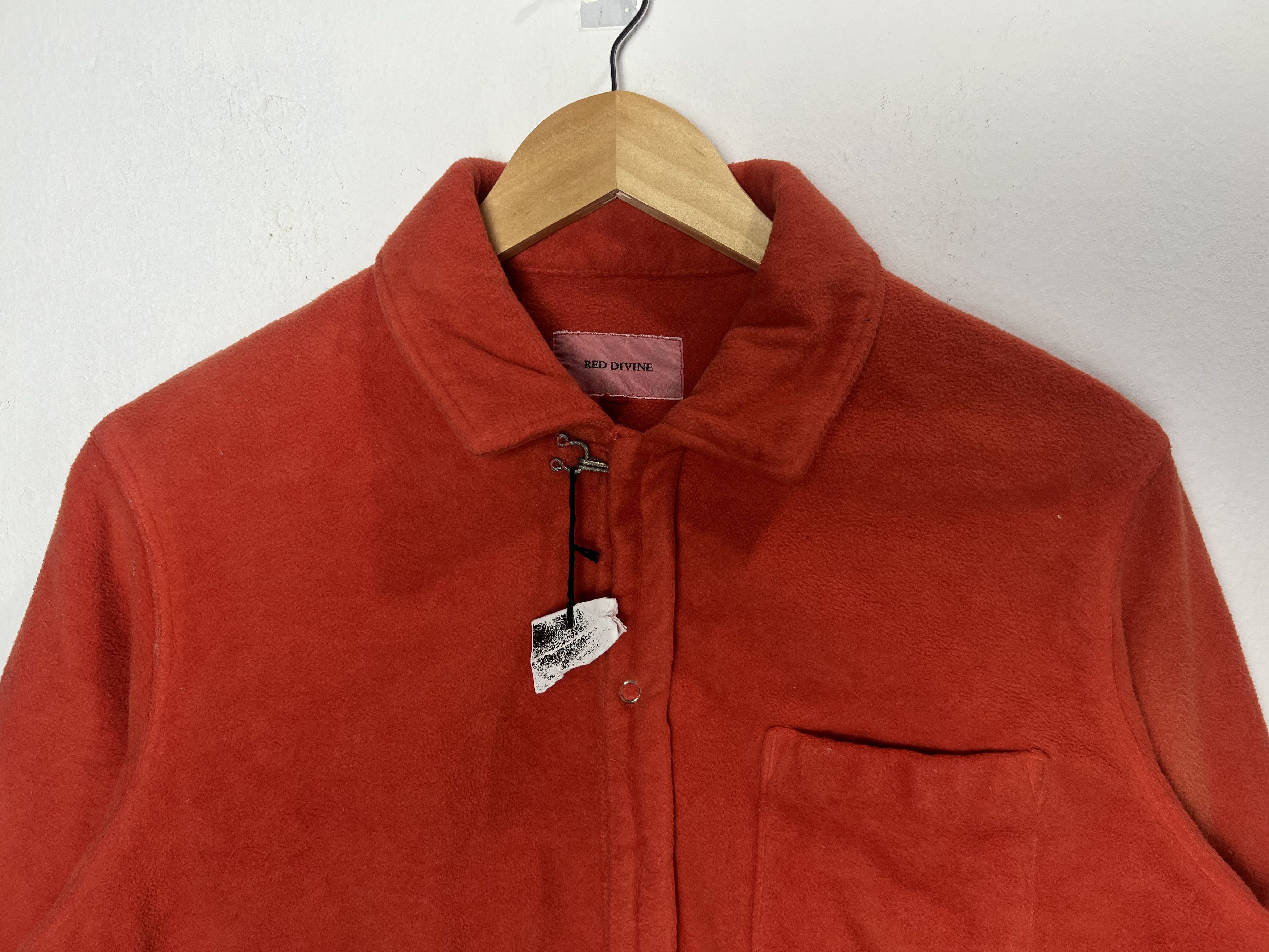 Japanese Brand Red Divine Orange Red Fleece Button Down Shirt Size US M / EU 48-50 / 2 - 4 Thumbnail