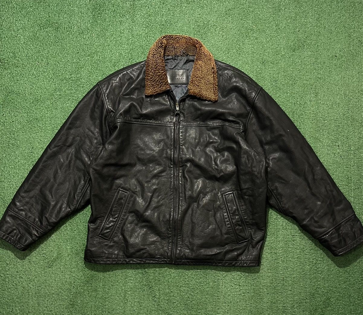 Leather × Vintage Real Leather Jacket Vintage Size US XL / EU 56 / 4 - 1 Thumbnail
