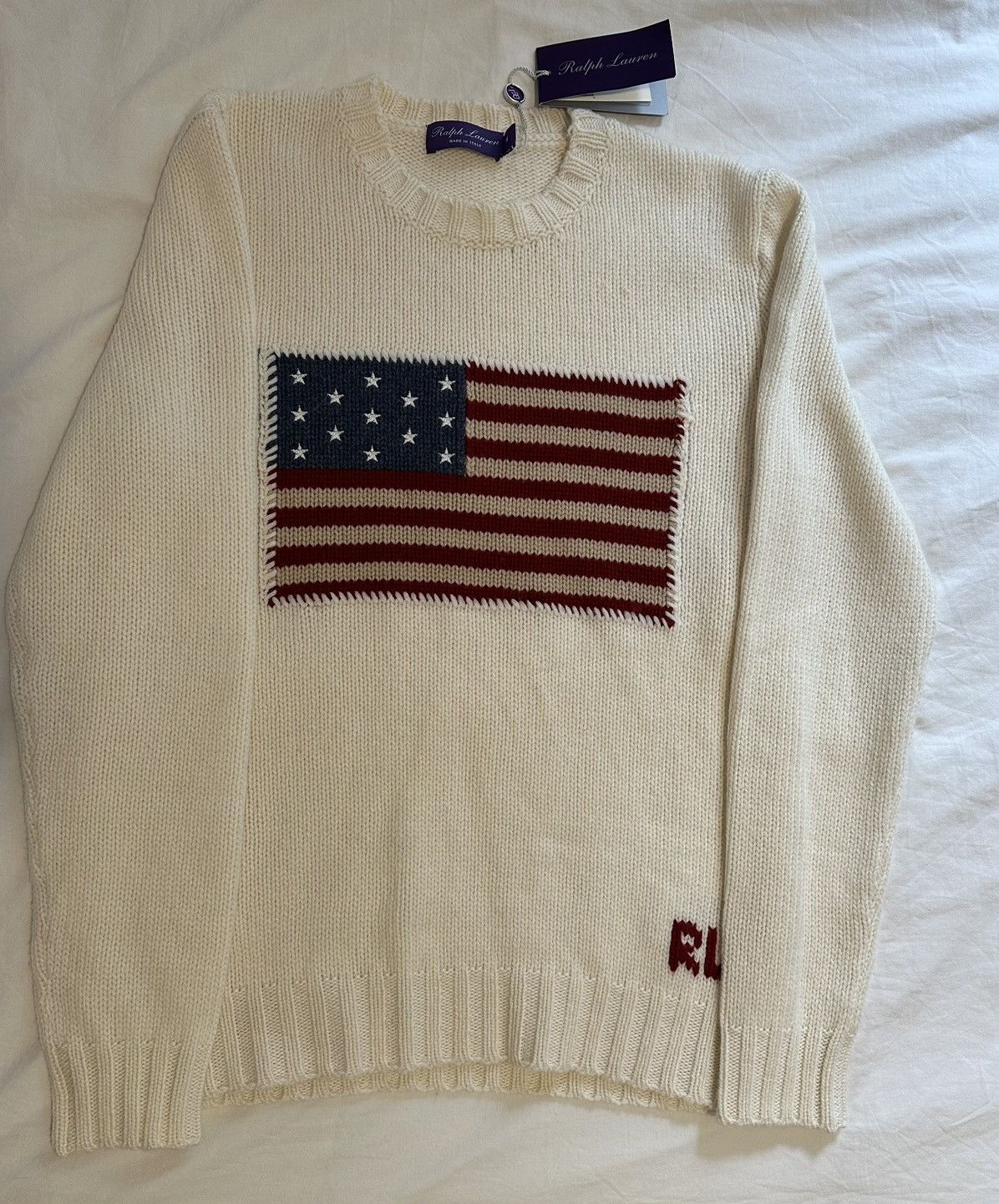 Ralph Lauren Purple Label Purple Label Flag Crewneck Cashmere Sweater Size US M / EU 48-50 / 2 - 6 Thumbnail