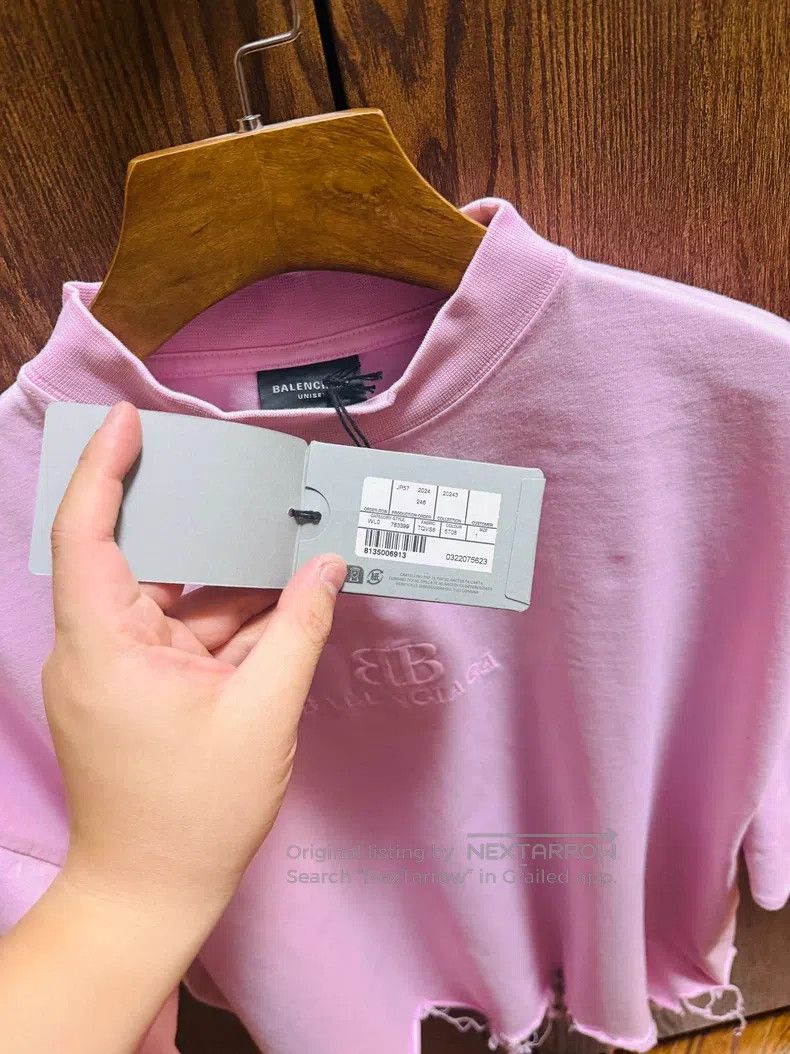 Balenciaga Balenciaga Solid Color Letter Logo Embroidered Round Neck Size XS / US 0-2 / IT 36-38 - 4 Thumbnail