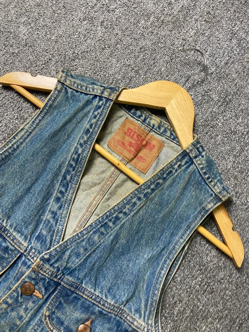 Japanese Brand Bison Country Sleeveless Jean Vest (186) Size M / US 6-8 / IT 42-44 - 10 Thumbnail