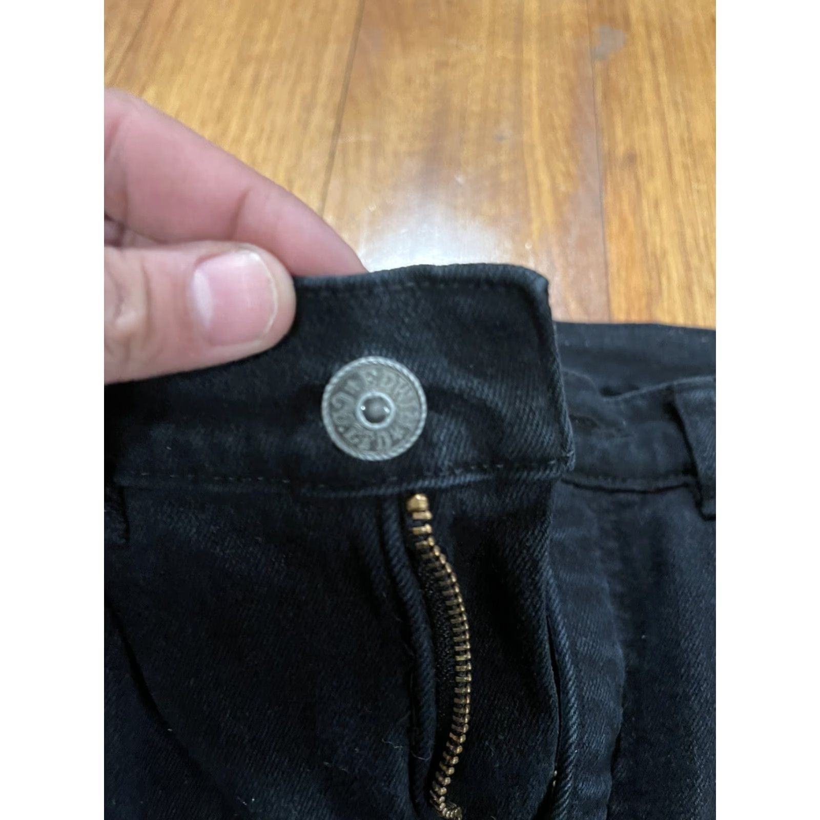 Edwin EDWIN Denim Men’s Japan Super Fit Stretch Jeans W33-34 L32 Regular Slim Straight 5-Pocket Black Vintage No 9980-01 Mens Size US 31 - 7 Thumbnail