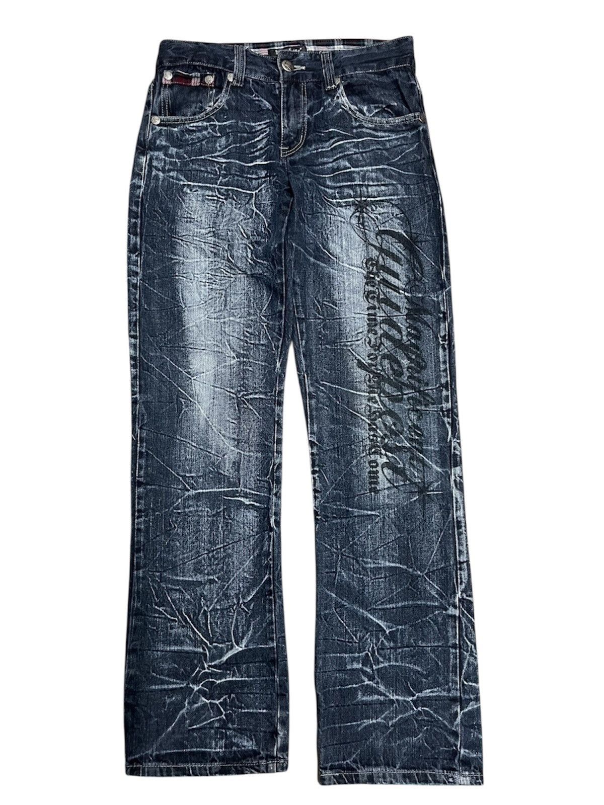 Japanese Brand Skullbones Japanese Brand Crazy Faded Jeans Size US 31 - 1 Thumbnail