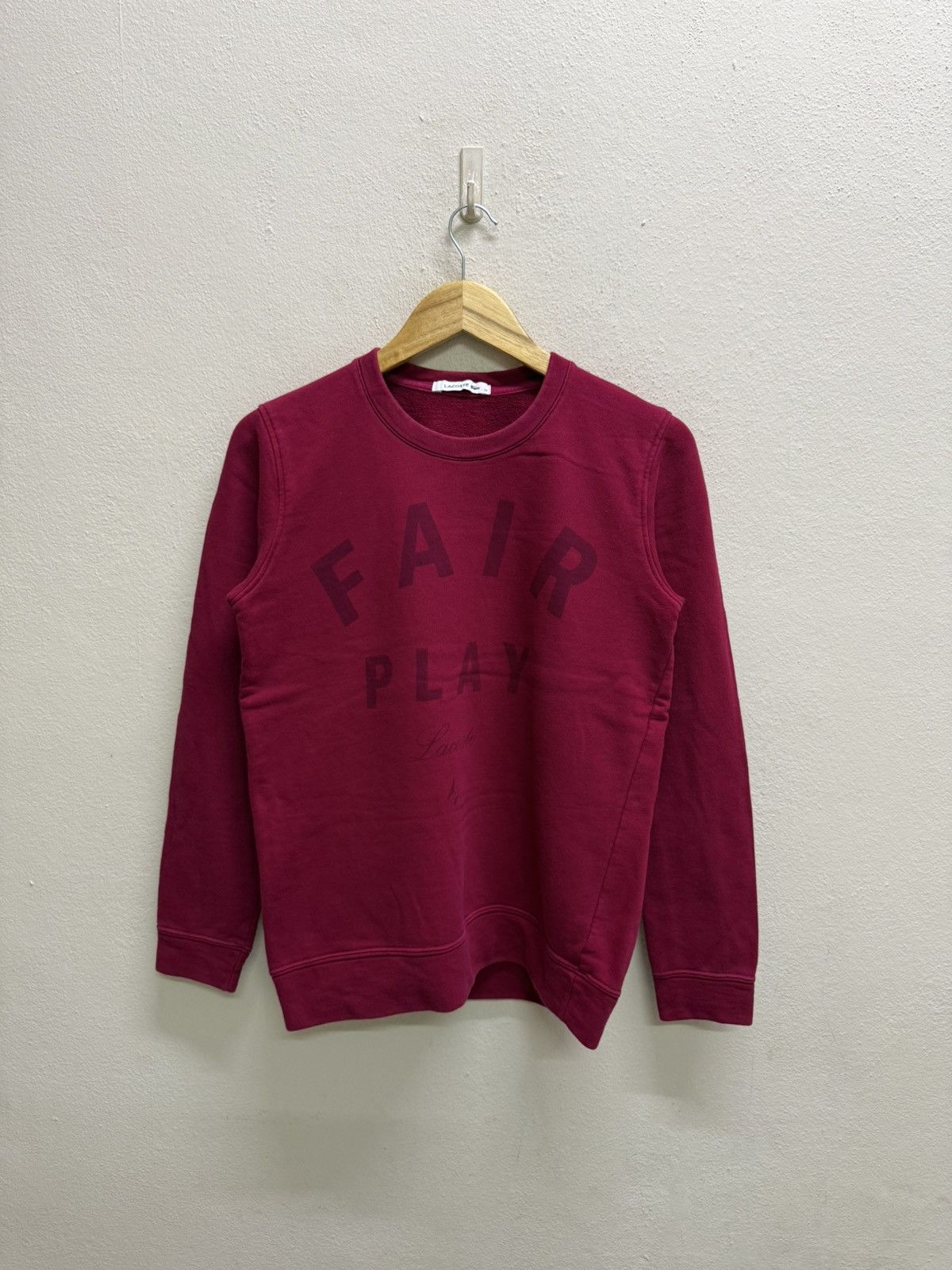 Lacoste Lacoste Spellout Maroon Sweatshirt Size US S / EU 44-46 / 1 - 16 Thumbnail