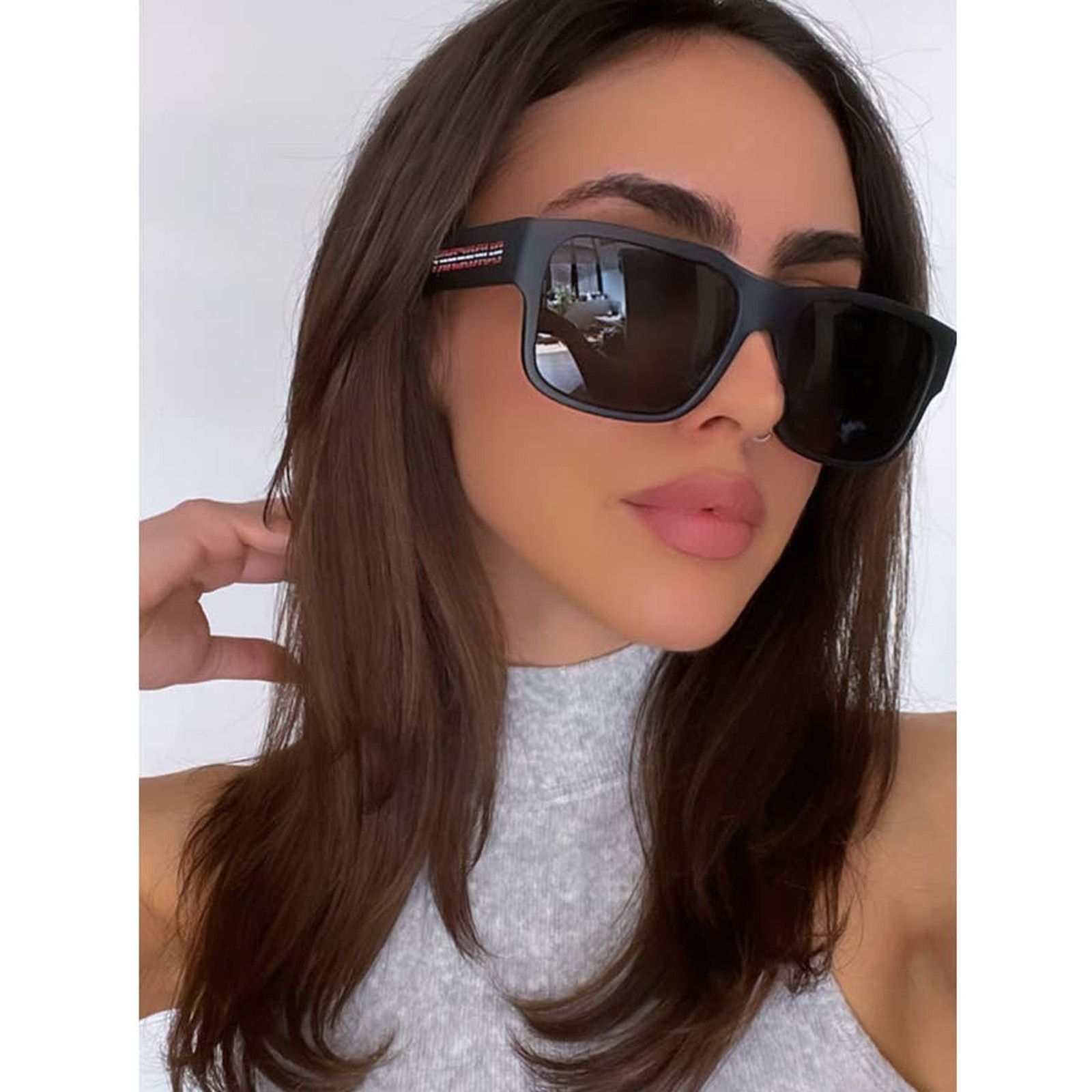 image of New Burberry Be4358 Knight Polarized Black Sunglasses, Men's