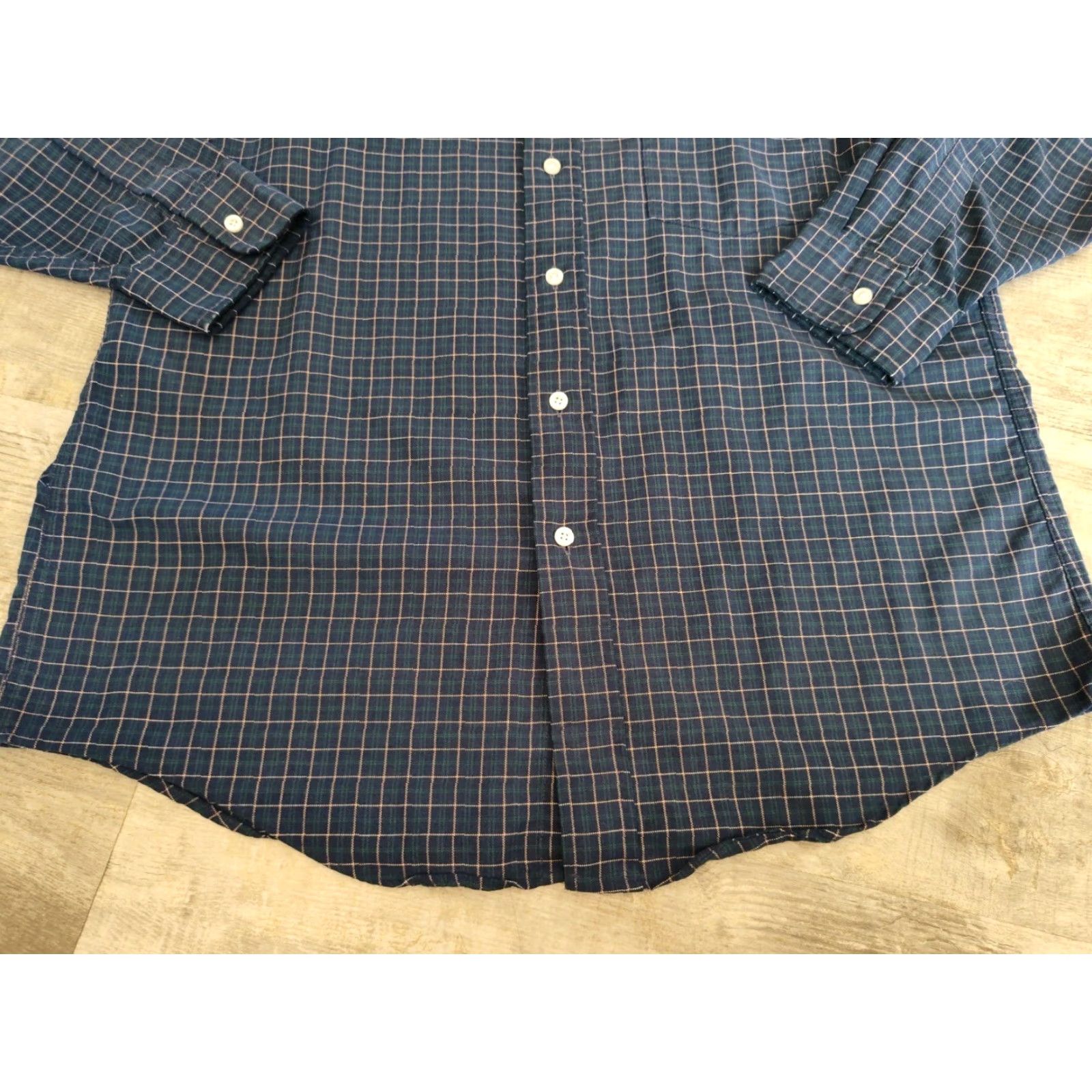 Vintage VINTAGE L.L. Bean Men's Plaid Shirt Casual Travel All Seasons Cotton Blend Blue 44 Chest Made in USA Size US L / EU 52-54 / 3 - 3 Thumbnail