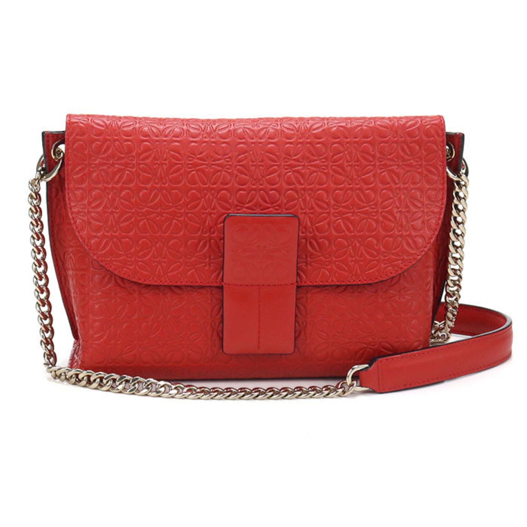 Loewe LOEWE (Loewe) Crossbody Shoulder Bag, Chain Strap, Anagram, Women's, Red Size ONE SIZE - 1 Thumbnail