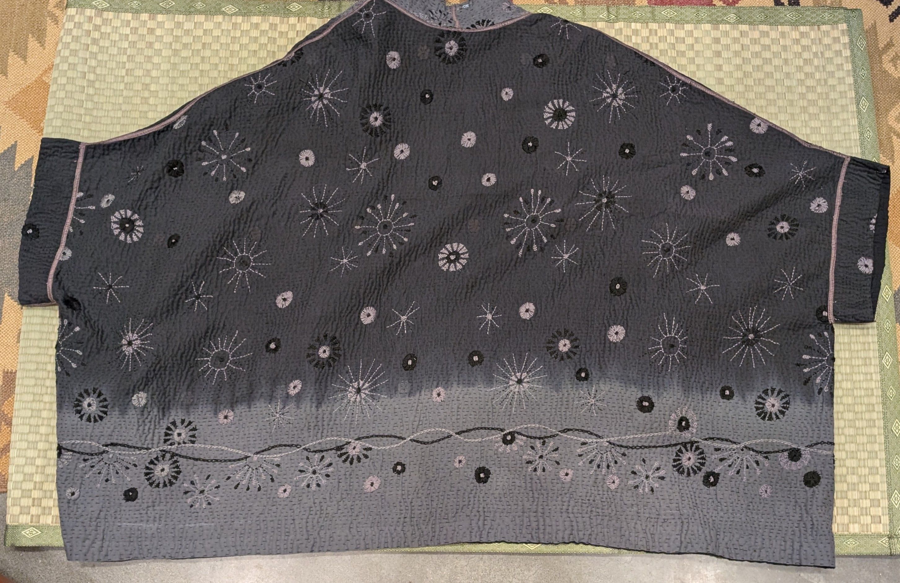 Other Mieko Mintz Ombre Sun Fireworks Kantha Double Collar Poncho Size ONE SIZE - 3 Thumbnail