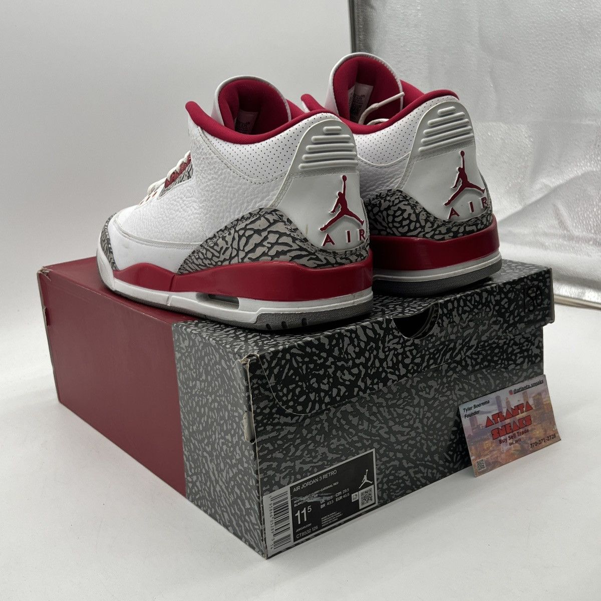 Jordan Brand Air Jordan 3 cardinal red Size US 11.5 / EU 44-45 - 4 Thumbnail