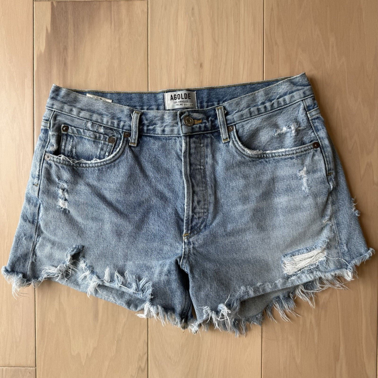 Agolde Agolde Denim Shorts Women's 31 Blue Jorts Summer Glam Boho Size 31" - 2 Thumbnail