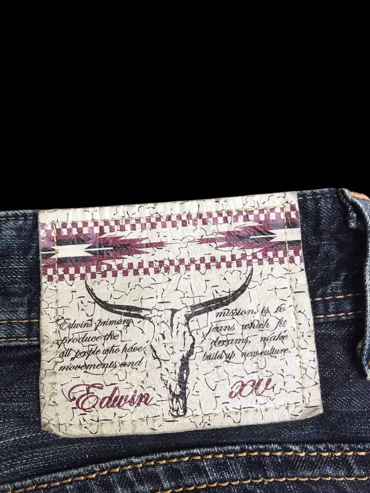 Edwin 💥FLARE💥SICK BUFFALO HEAD EDWIN FLARE DISTRESSED DENIM F203 Size US 33 - 15 Thumbnail