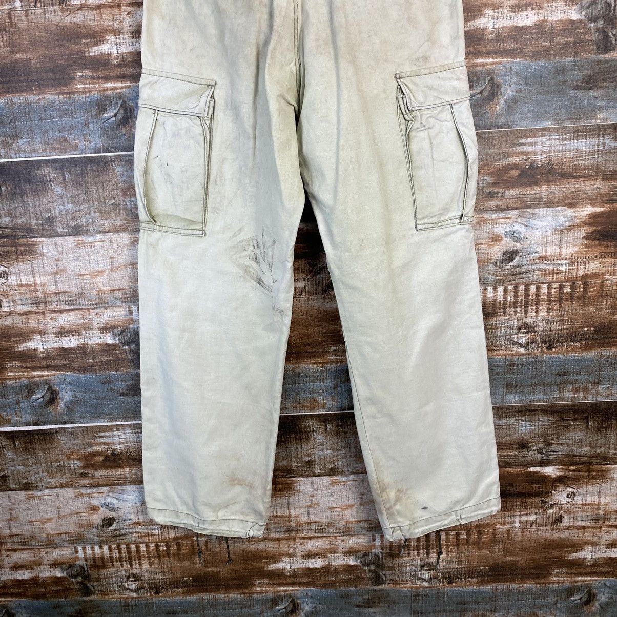 Japanese Brand DL Surplus White Cargo Multipocket Pants #C1218 Size US 29 - 17 Thumbnail