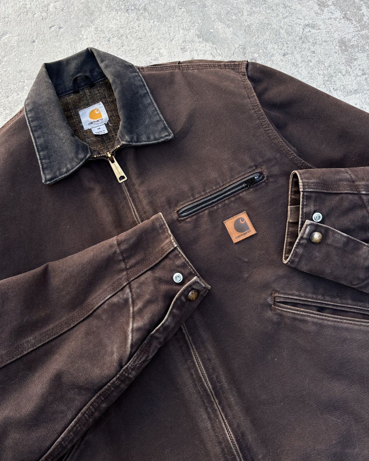 Carhartt Faded Dark Brown Carhartt Detroit Jacket J97 DKB Size US M / EU 48-50 / 2 - 2 Thumbnail