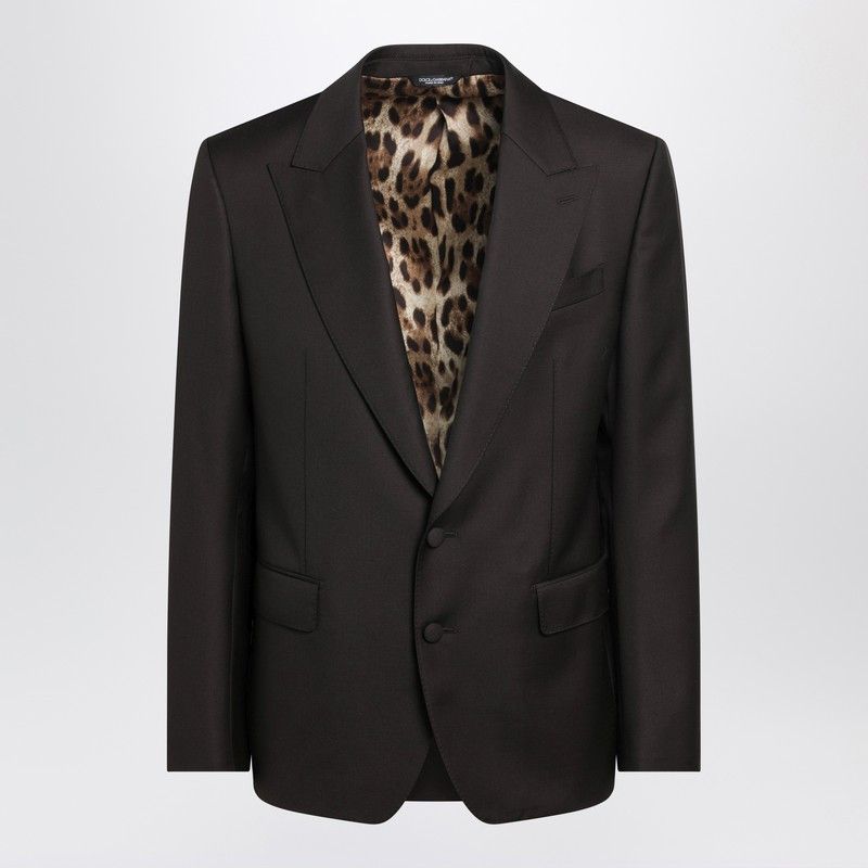 Dolce&Gabbana Brown Single-Breasted Wool Jacket