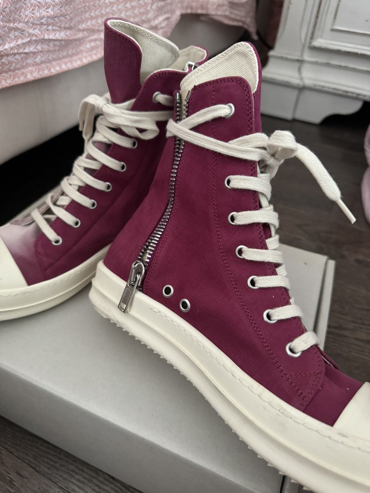 Rick Owens Pink Gradient Ramones High Tops Ultra Rare Size US 8 / EU 41 - 4 Thumbnail