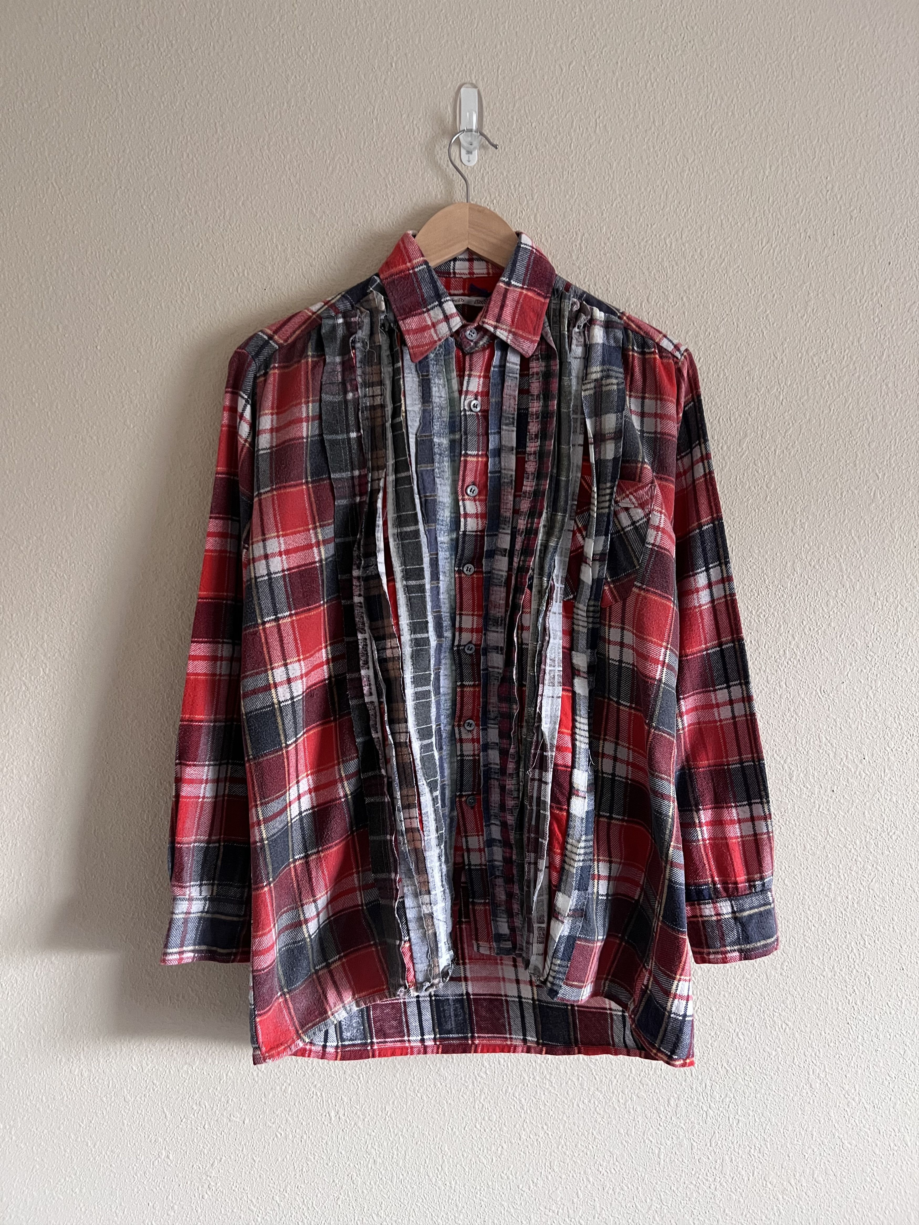 image of Needles Rebuild Reflection Ribbon Flannel In Red, Men's (Size Medium)