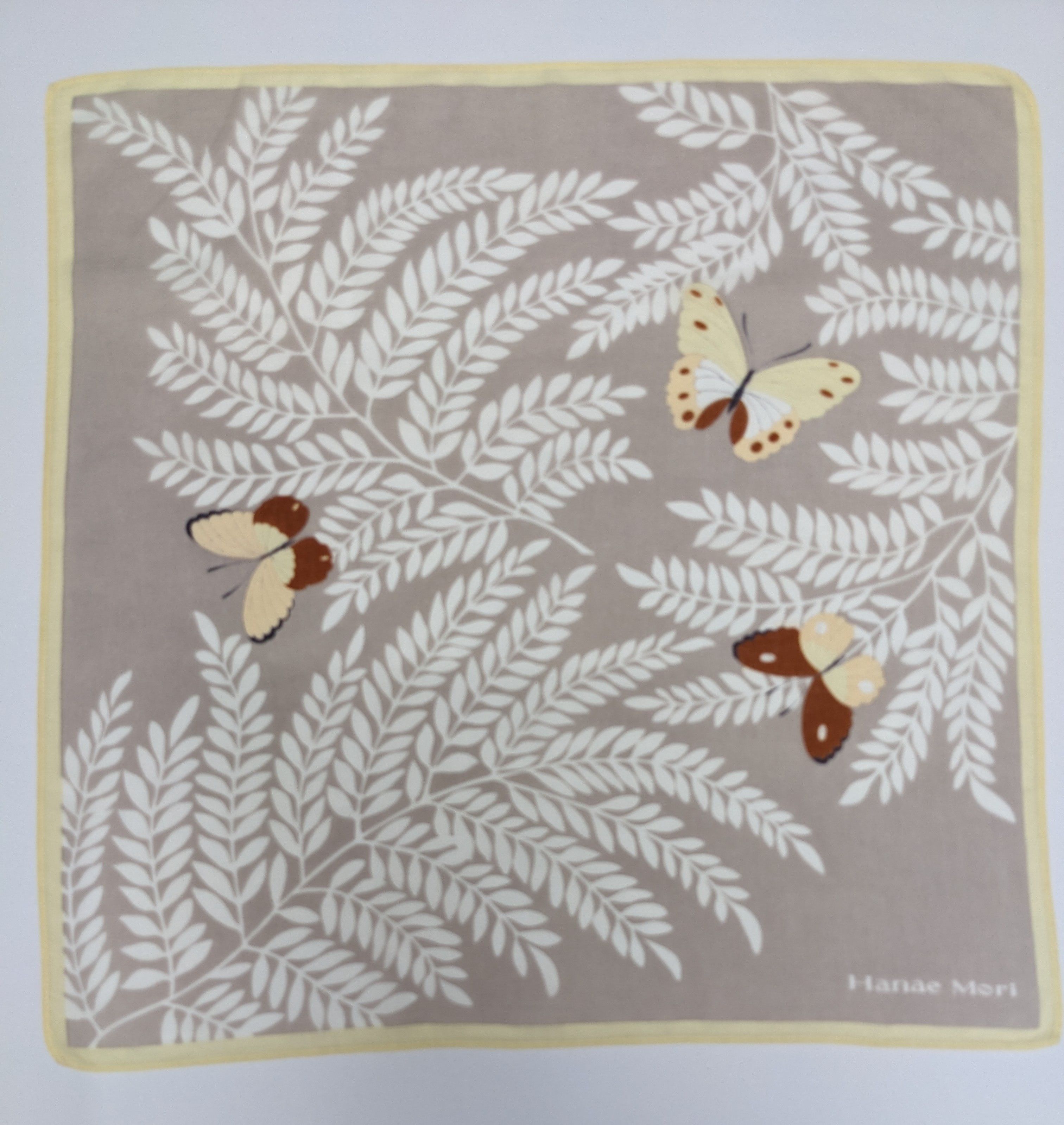 Hanae Mori Vintage Hanae Mori Butterfly & Fern Botanical Handkerchief Size ONE SIZE - 4 Thumbnail