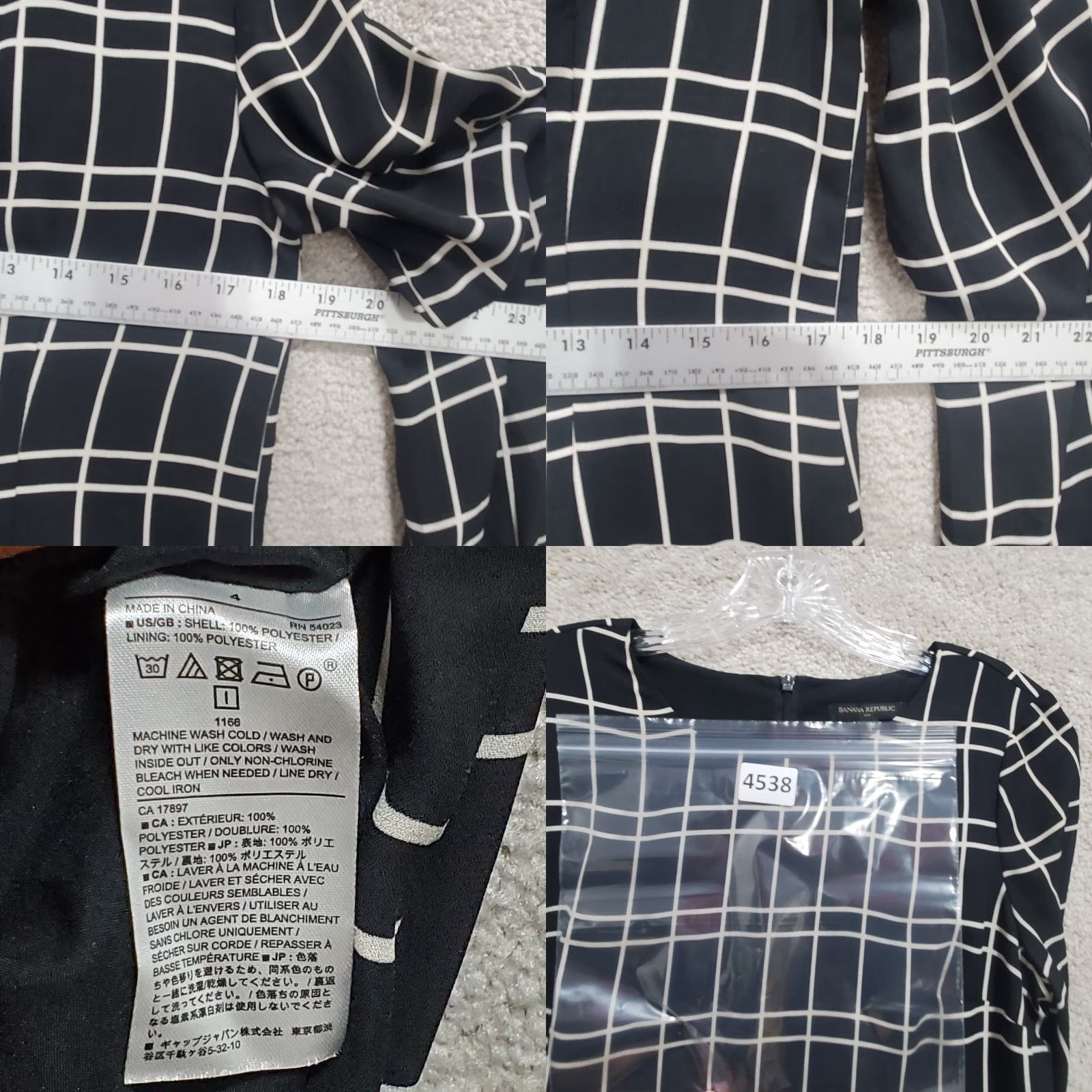 Banana Republic Banana Republic Shift Dress Women's 4 Black Plaid Round Neck Pullover Cocktail Dress Size S / US 4 / IT 40 - 9 Thumbnail