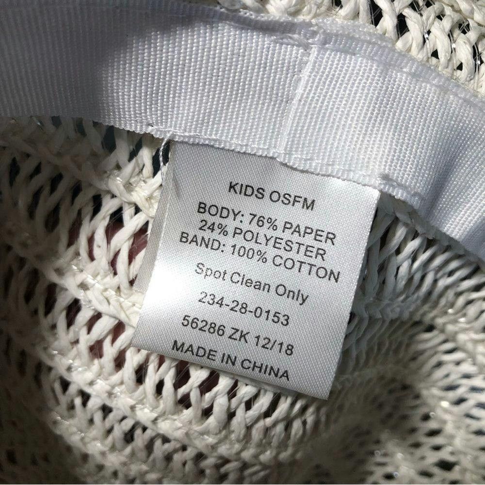 Other NWOT kids’ off- white weaved wide brim summer hat OS Size ONE SIZE - 8 Thumbnail