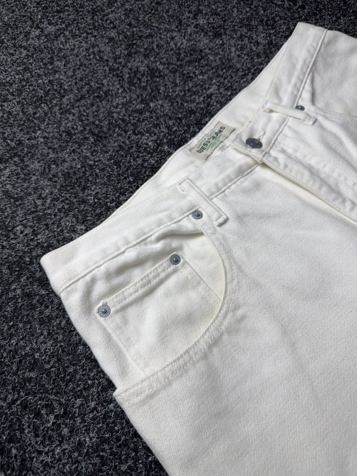 Guess Vintage Retro USA Guess Jeans White Straight Leg Denim Y2K Size US 32 / EU 48 - 8 Thumbnail
